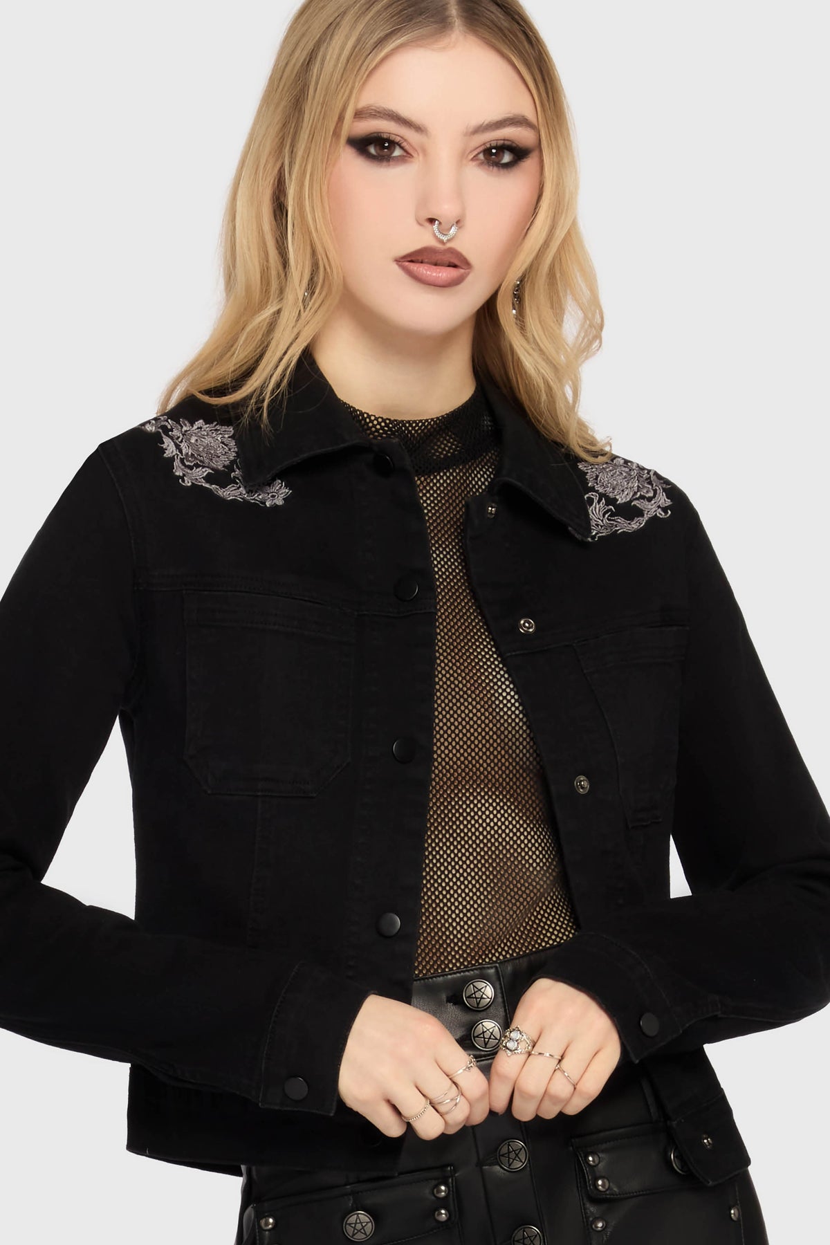 Gaia Adorned Embroidered Jacket Killstar