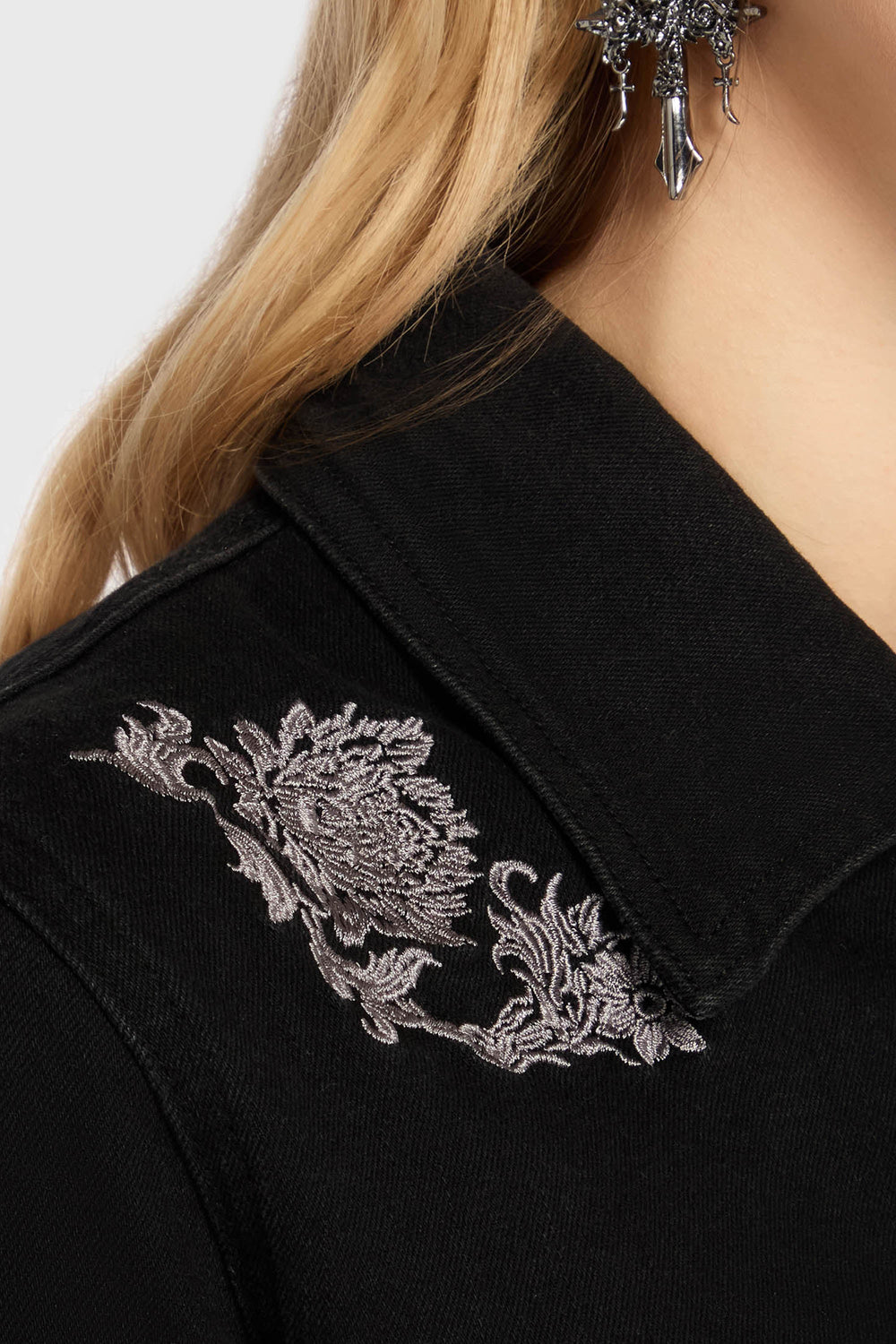 Gaia Adorned Embroidered Jacket Killstar