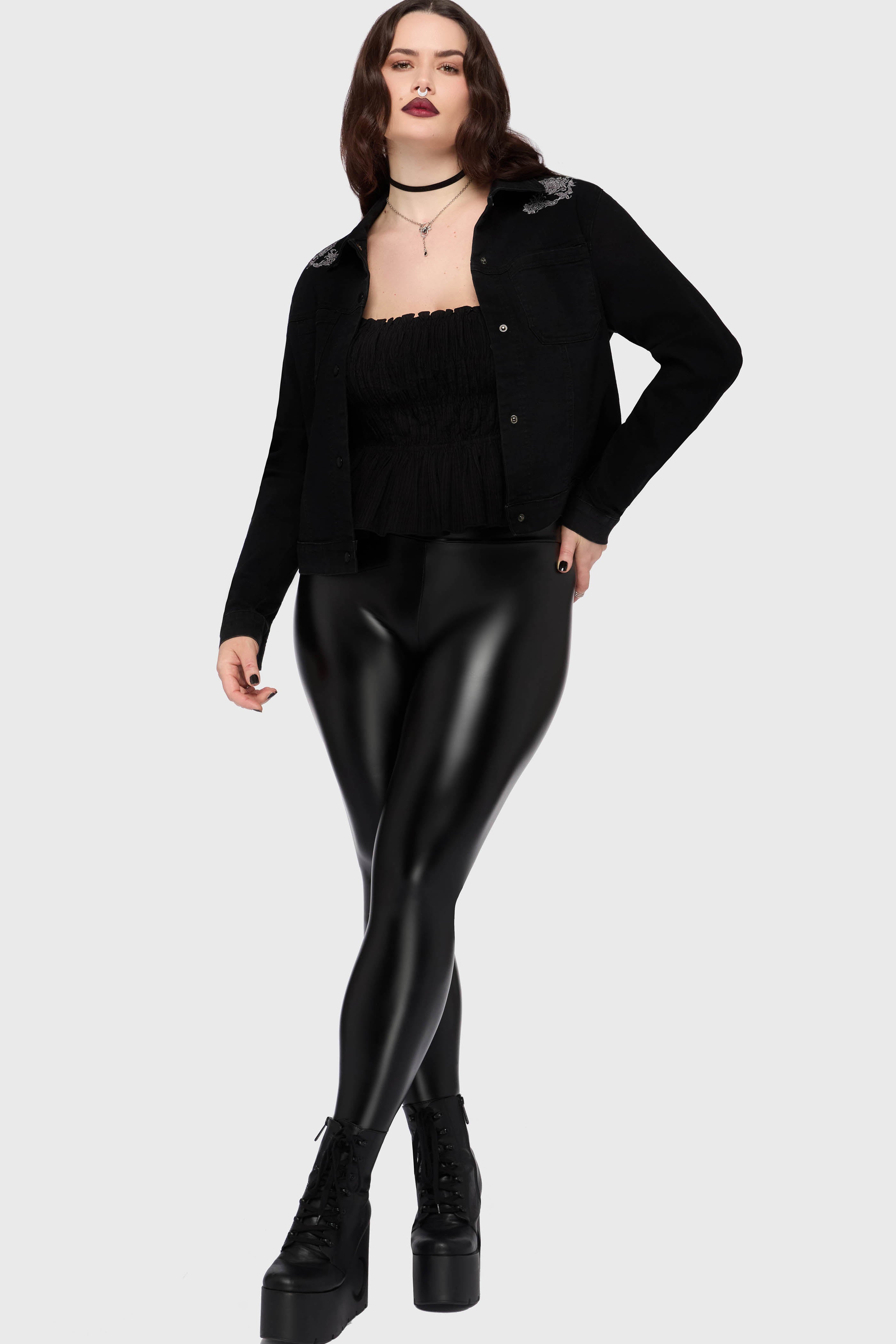 Gaia Adorned Embroidered Jacket Killstar