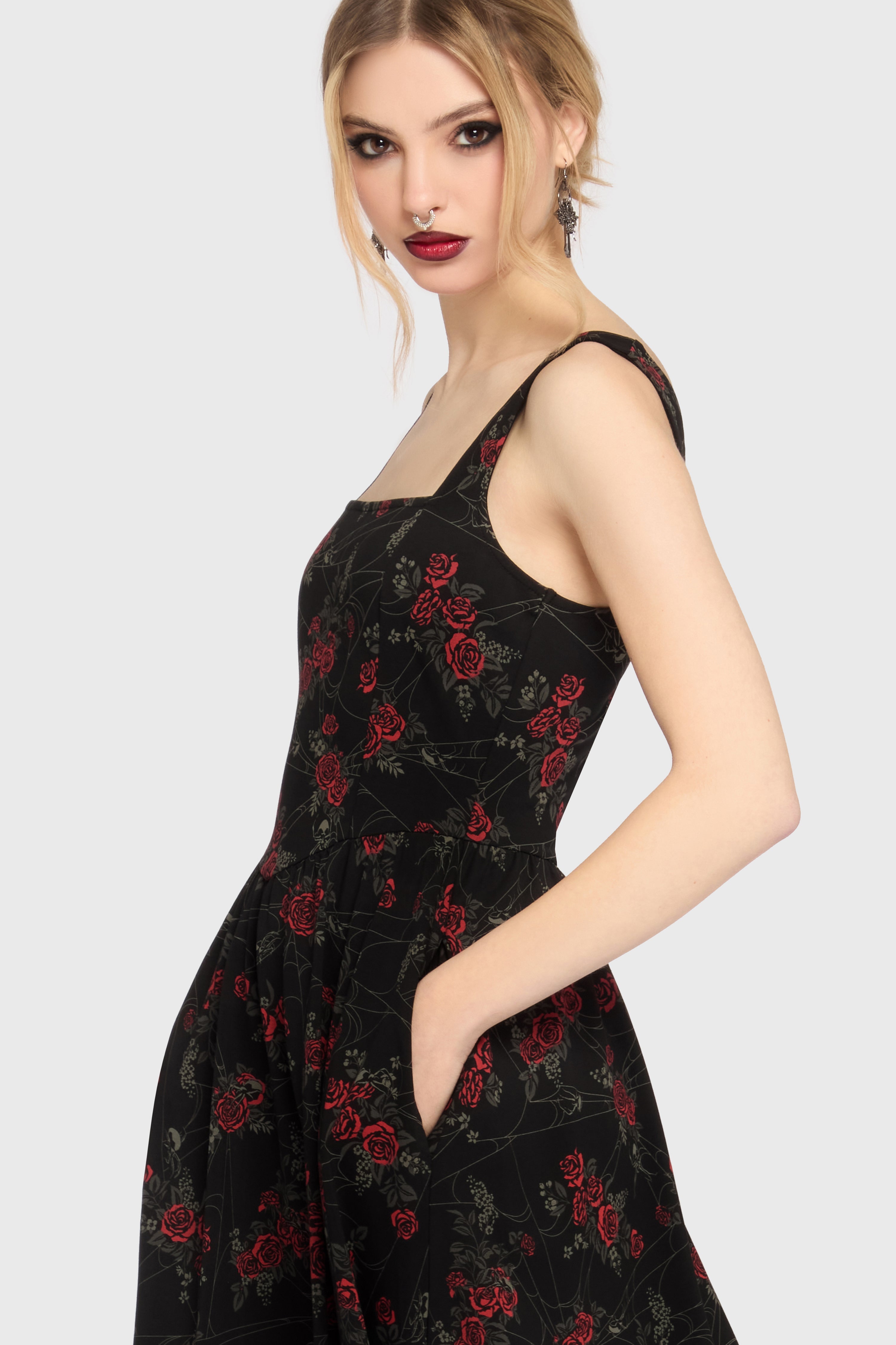 Poisoned Rose Midi Dress Killstar