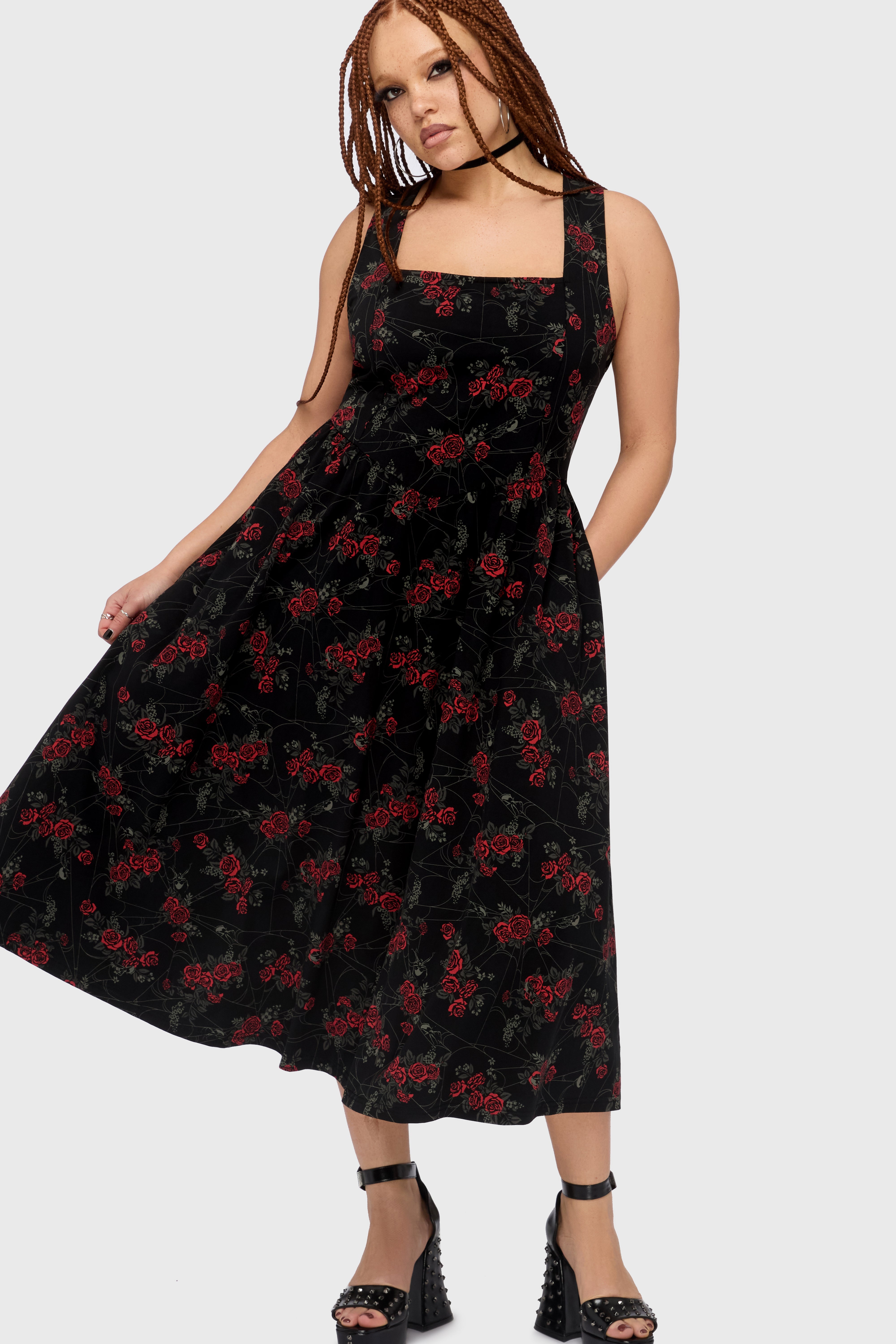Poisoned Rose Midi Dress Killstar