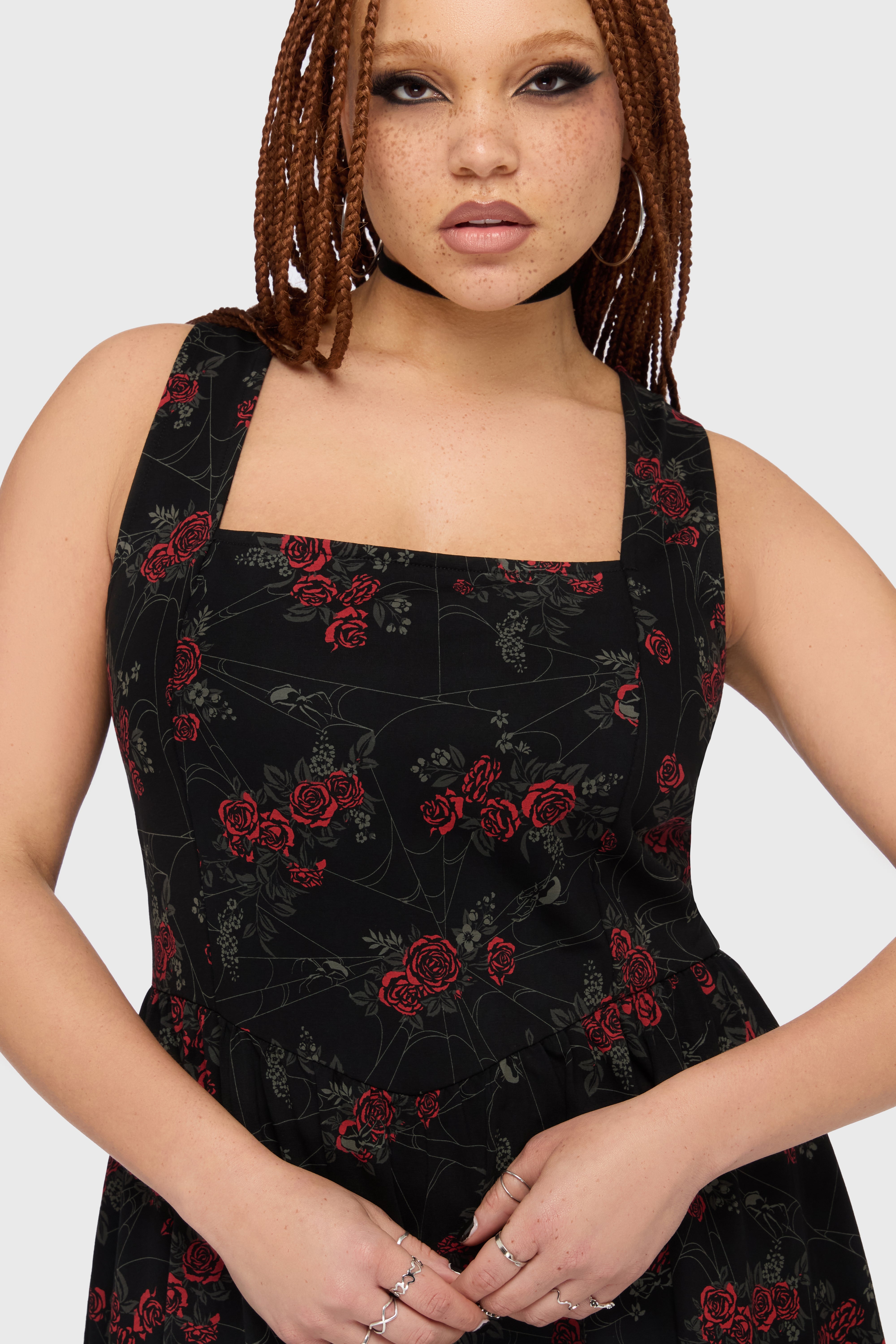 Poisoned Rose Midi Dress Killstar