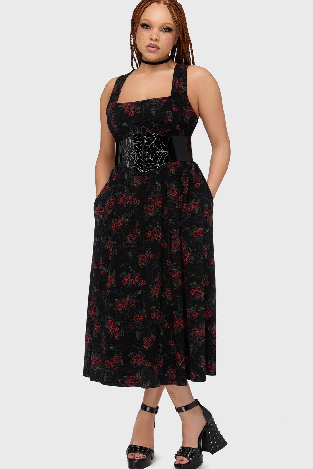 Poisoned Rose Midi Dress Killstar
