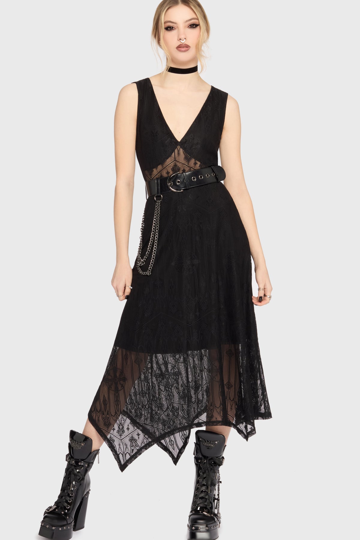 Vesper Wraith Midi Dress Killstar