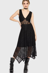 Vesper Wraith Midi Dress Killstar