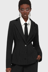 Oblivienne Jacket [Black Pinstripe] Killstar