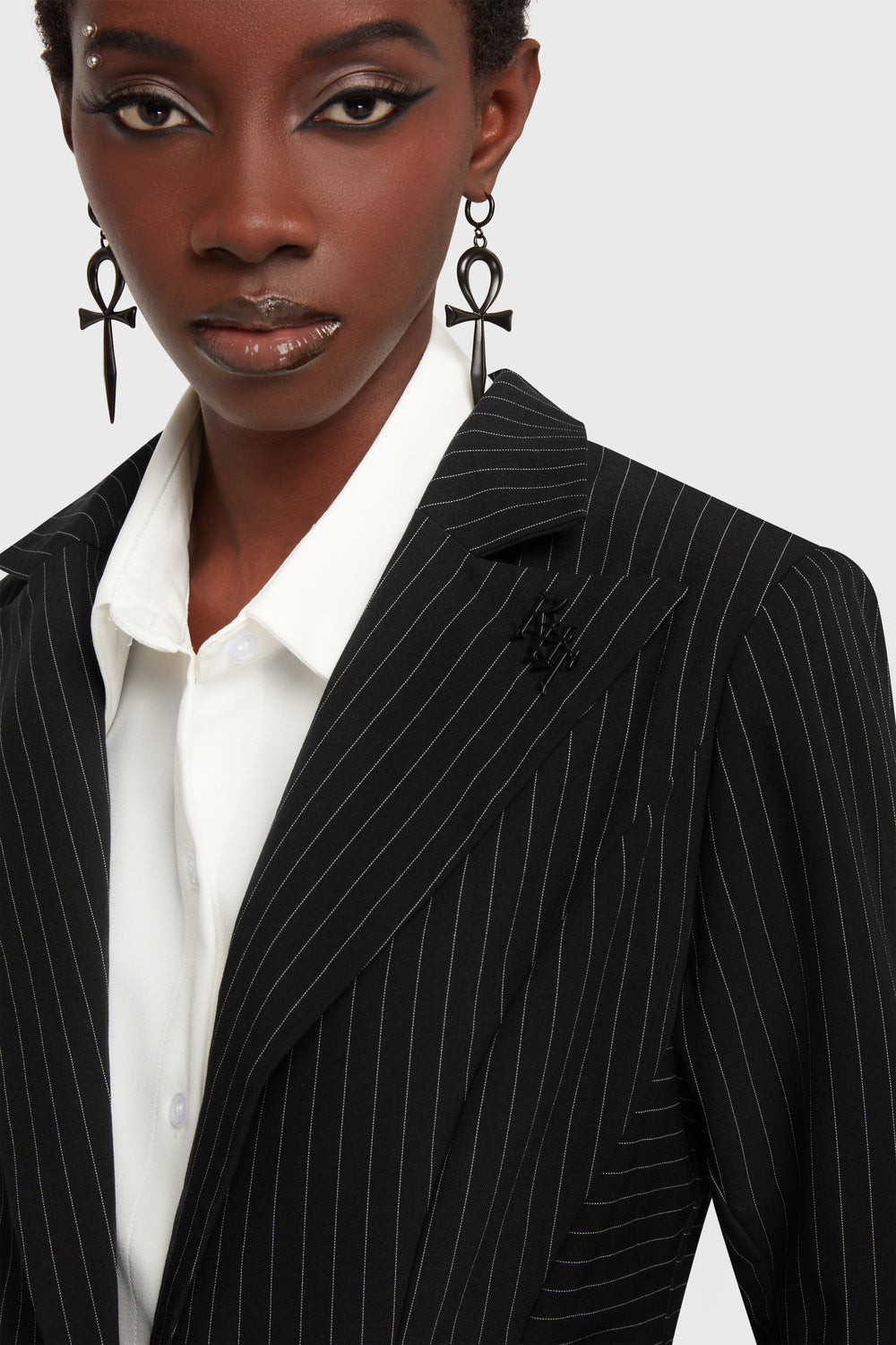 Oblivienne Jacket [Black Pinstripe] Killstar