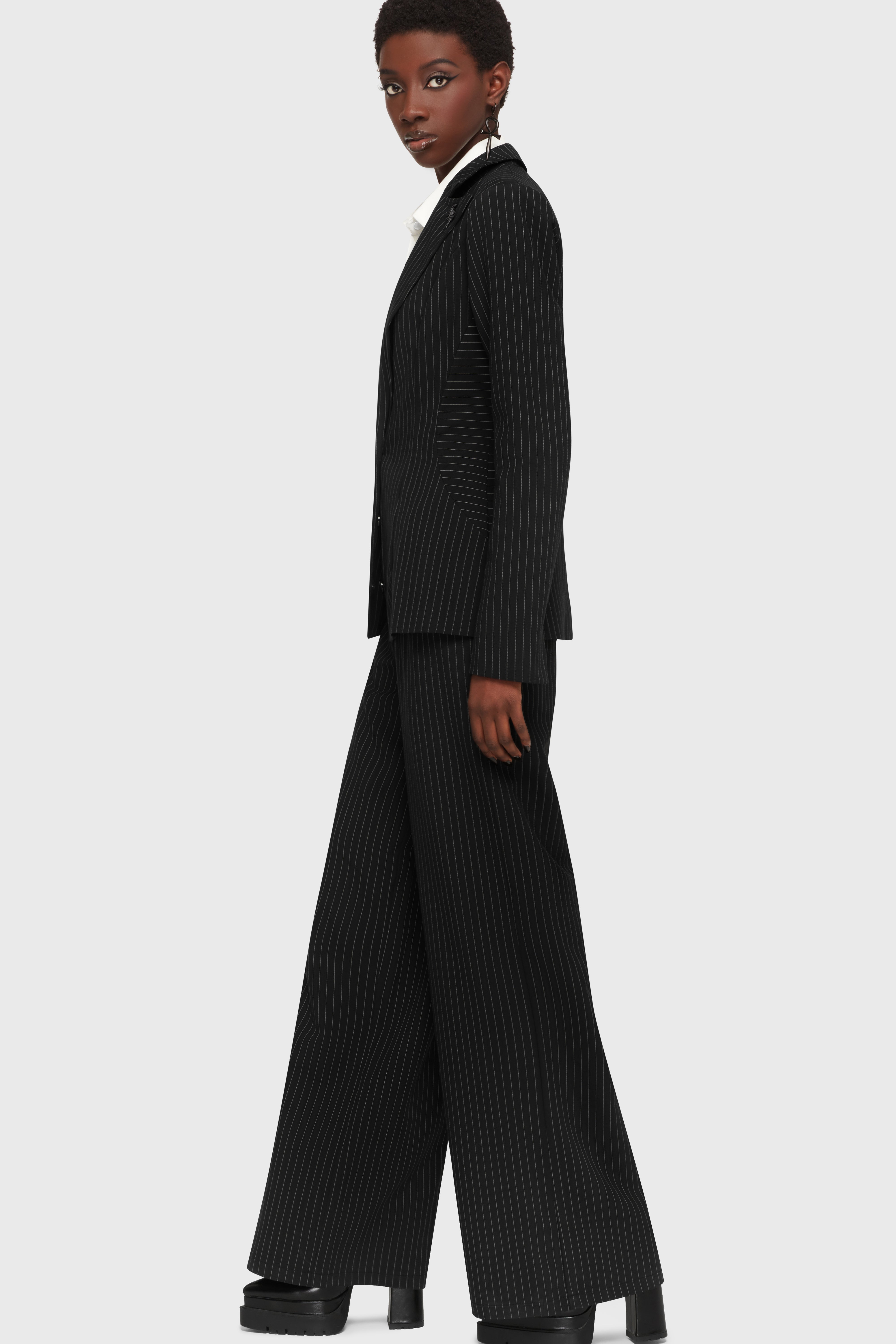 Oblivienne Jacket [Black Pinstripe] Killstar