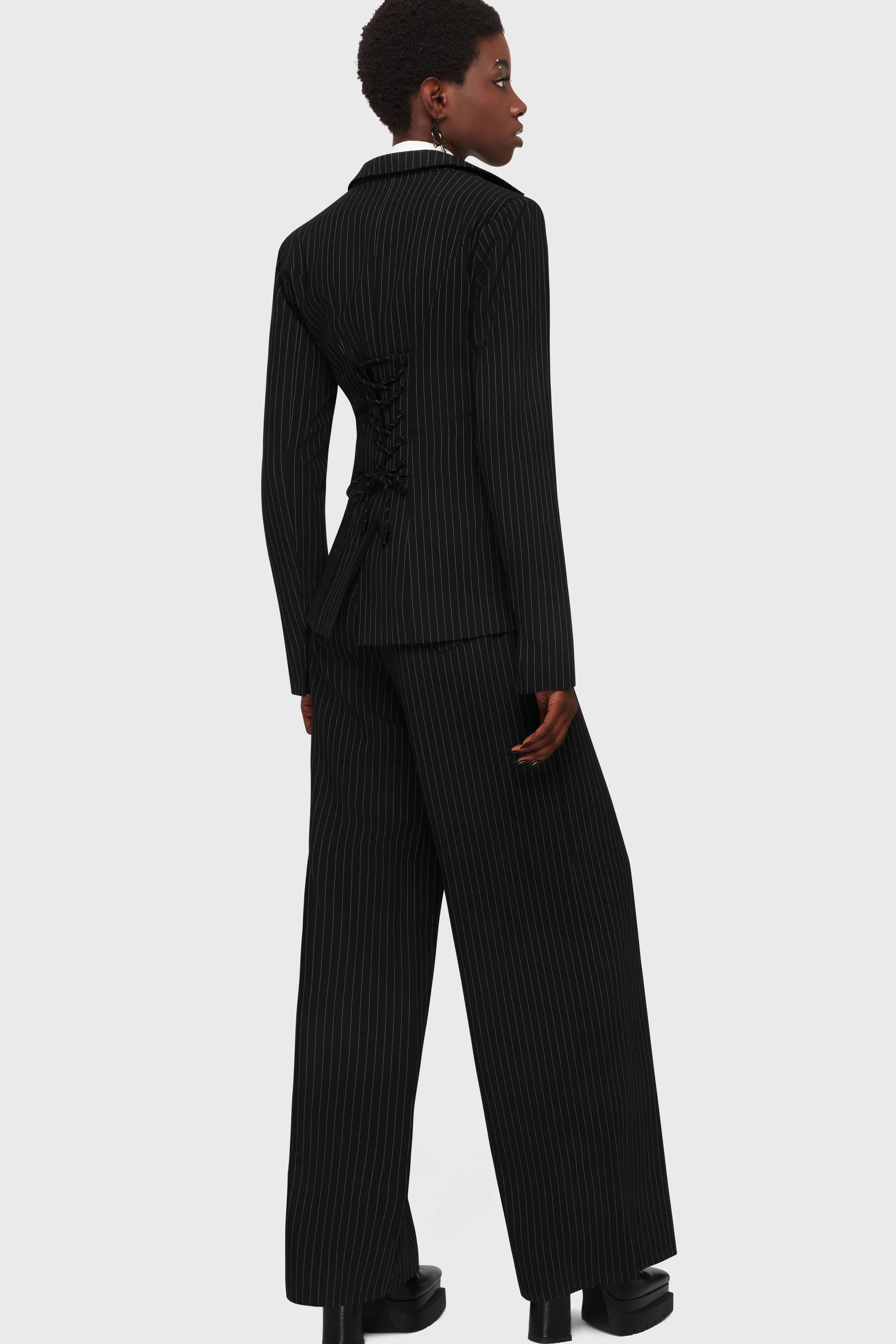 Oblivienne Jacket [Black Pinstripe] Killstar