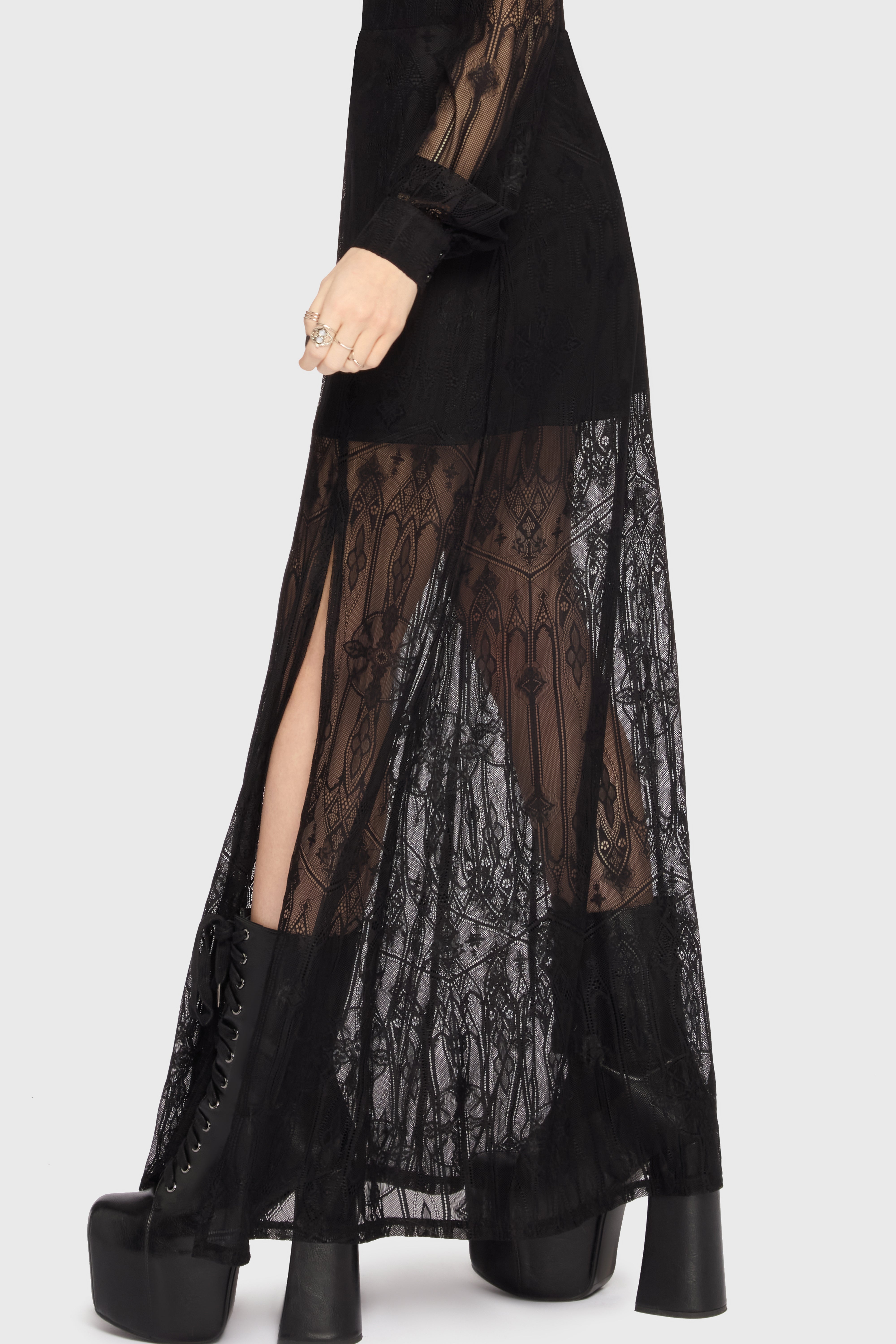 Transept Maxi Skirt Killstar