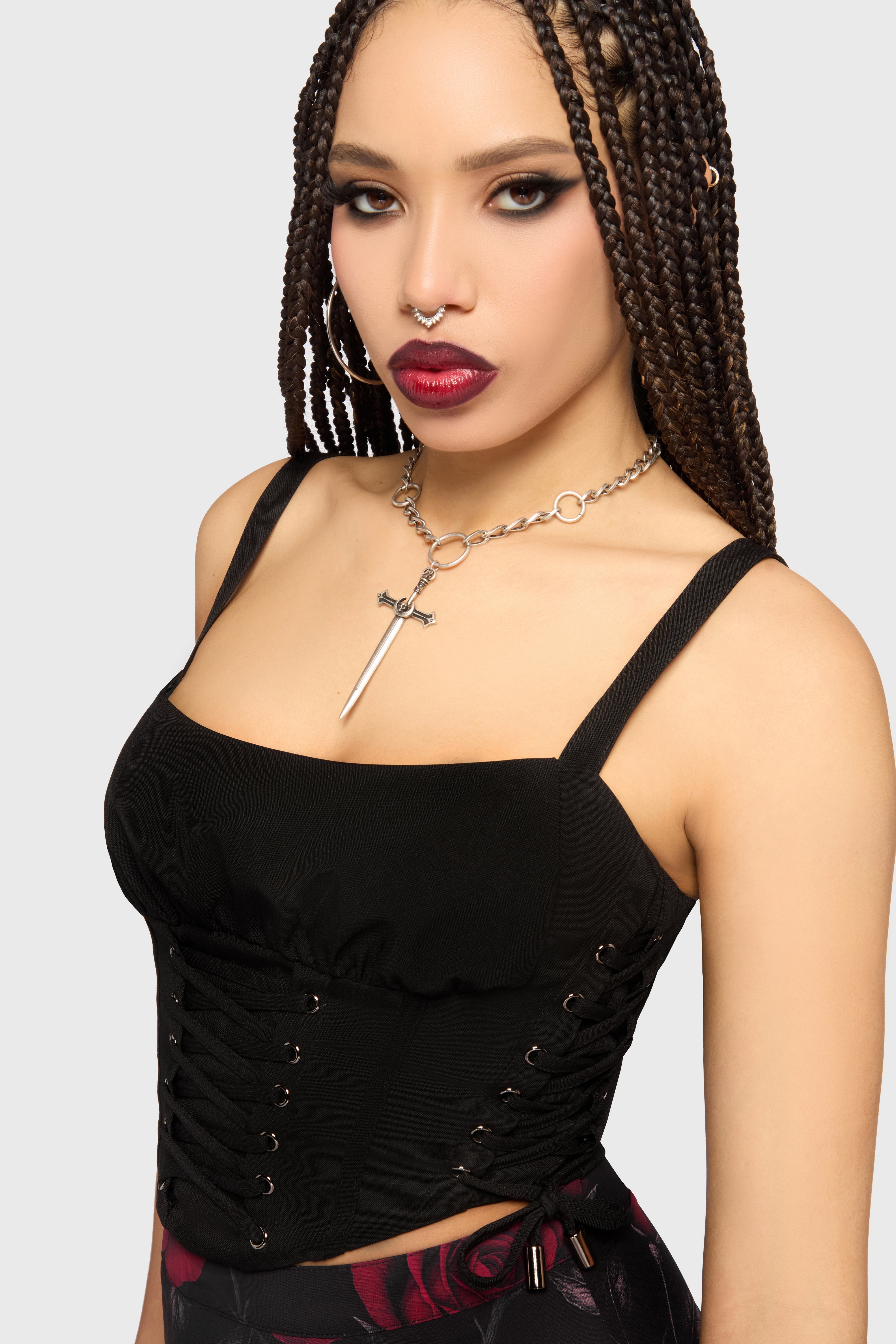 Fawnelle Lace Up Corset Top Killstar
