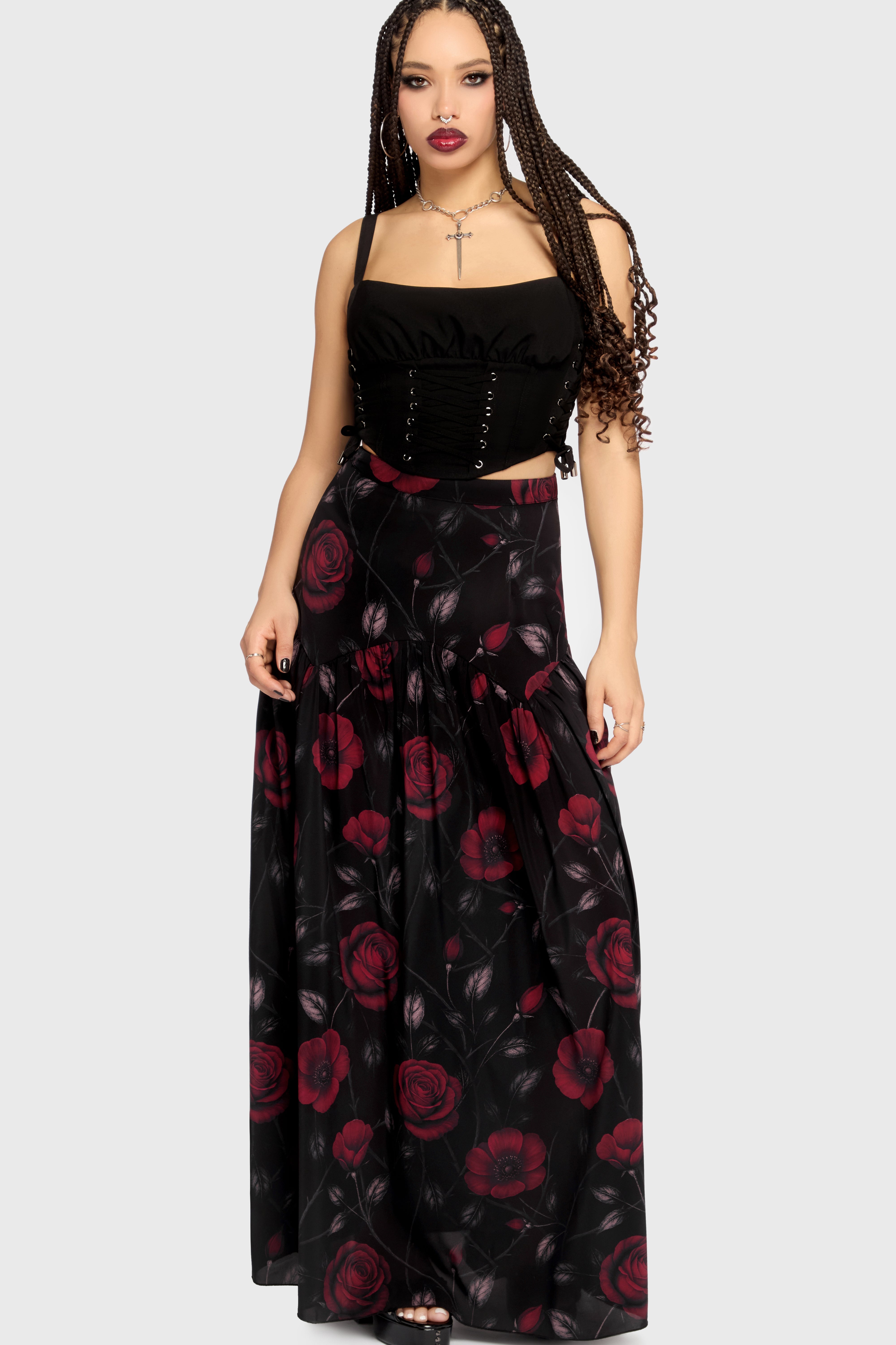 Fawnelle Dropped Waist Skirt Killstar