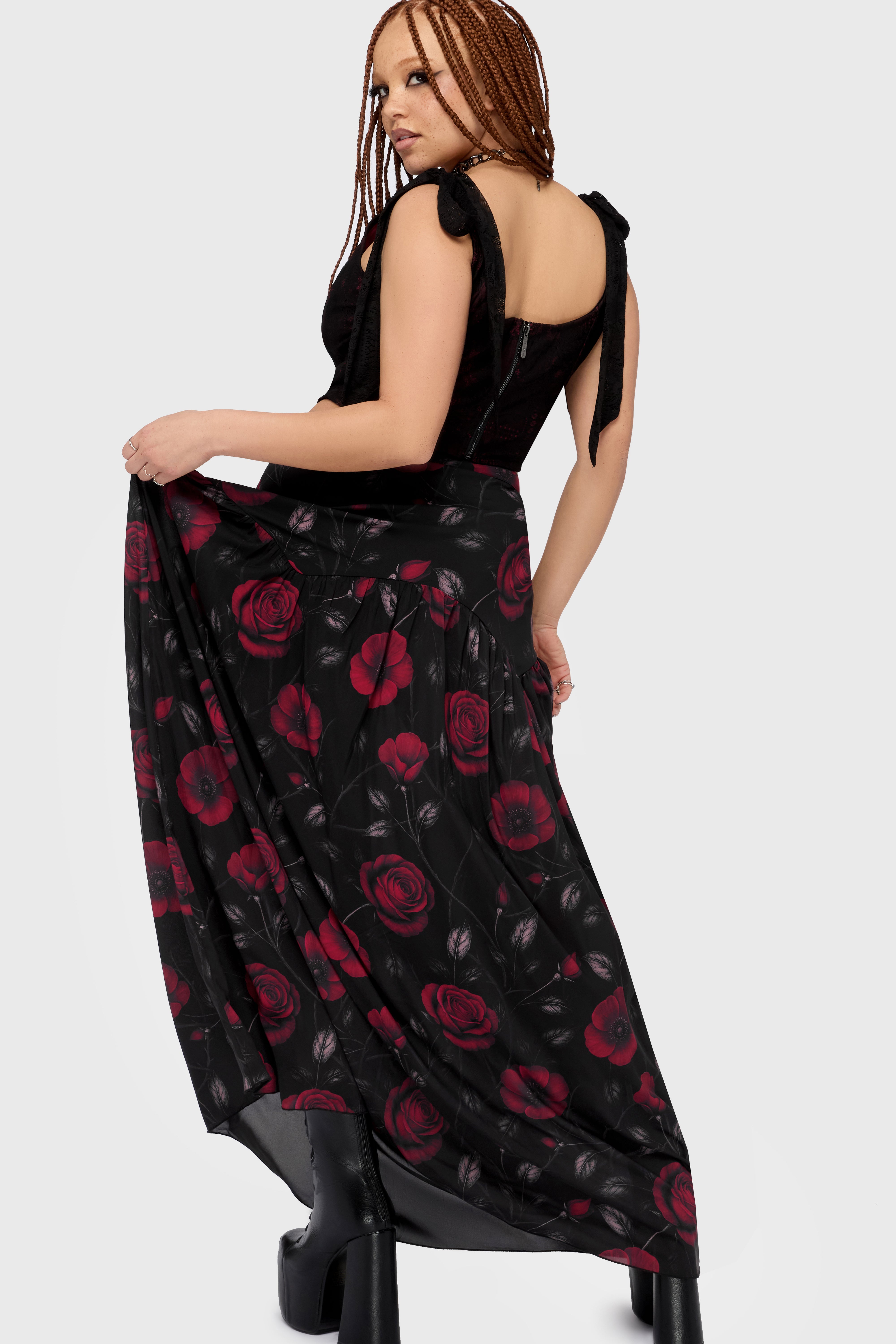 Fawnelle Dropped Waist Skirt Killstar