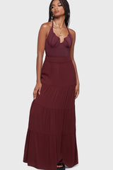 Thursday's Woe Maxi Skirt [Burgundy] Killstar
