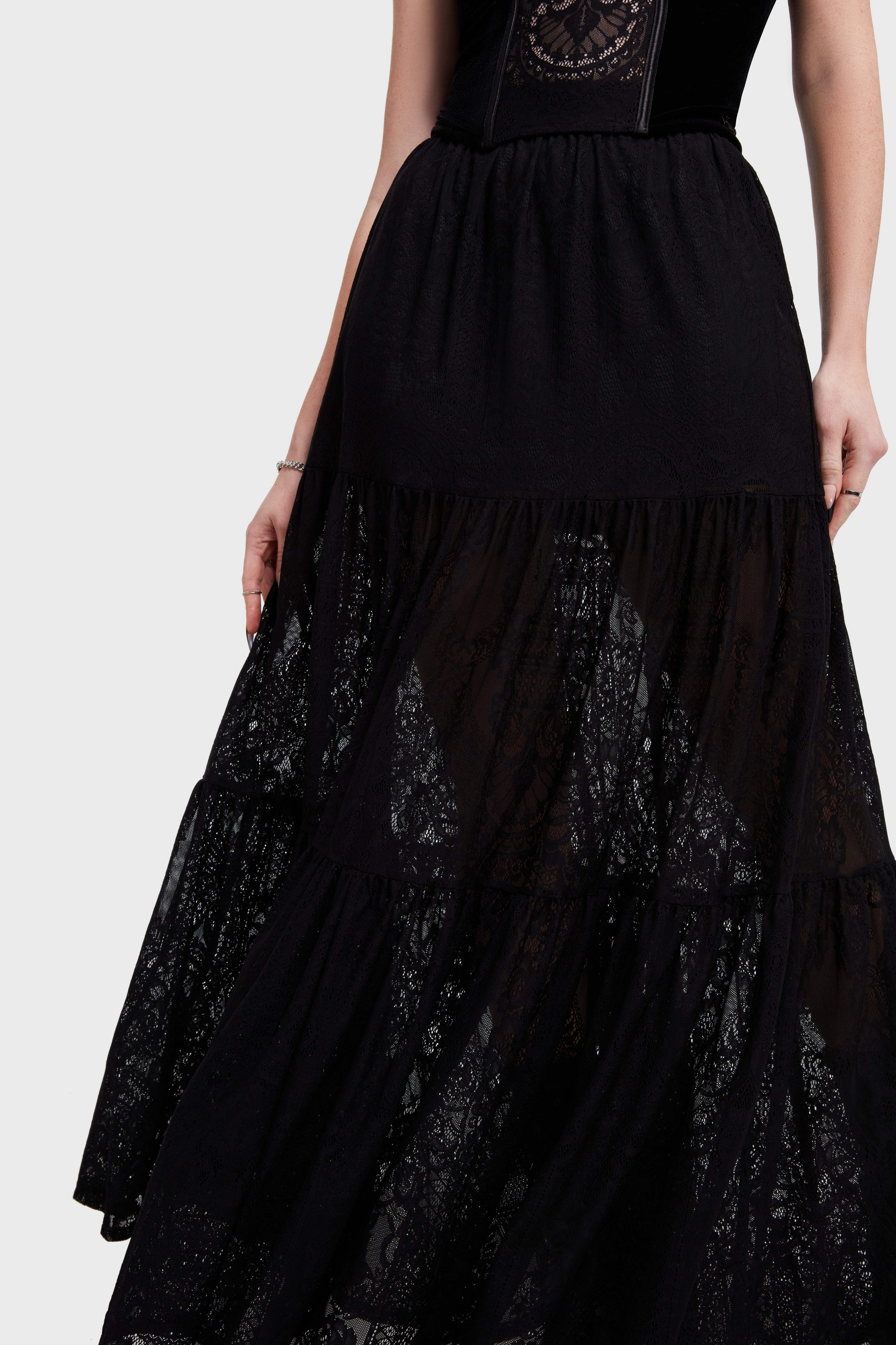 Kiss Of Night Maxi Skirt Killstar