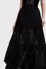 Kiss Of Night Maxi Skirt Killstar