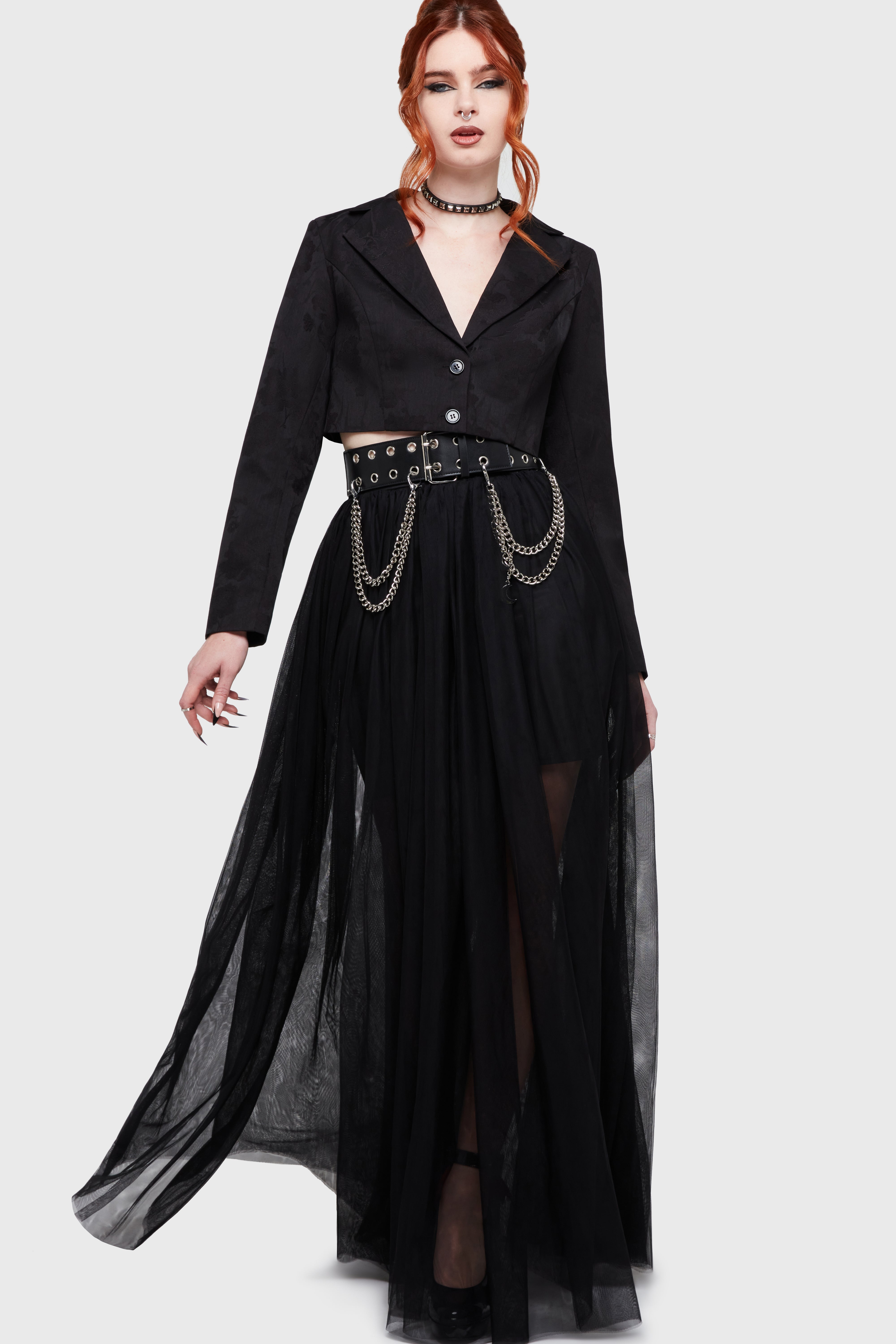 Shade Empress Maxi Skirt [Black] Killstar