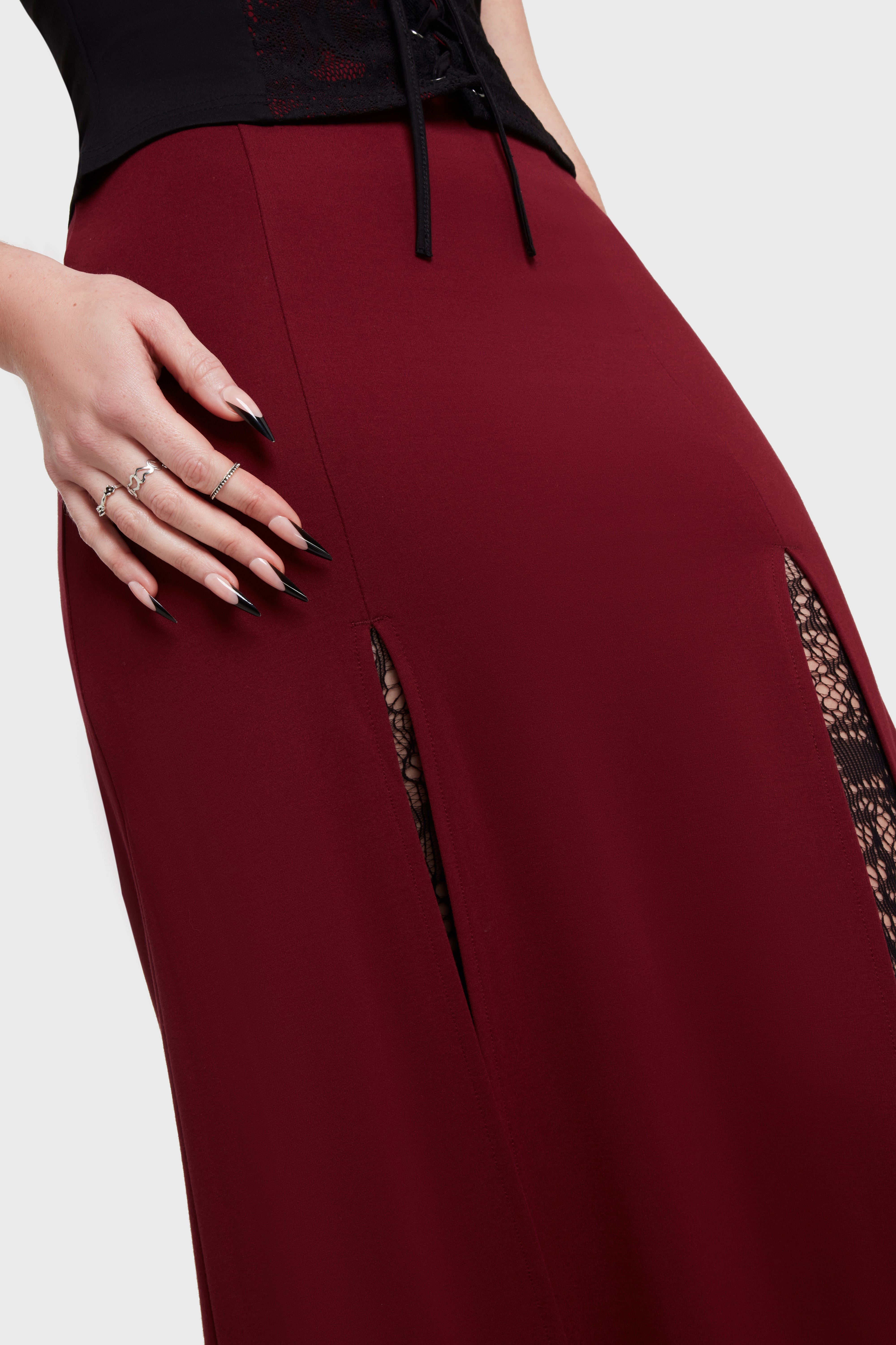 Crimson Bite Maxi Skirt Killstar