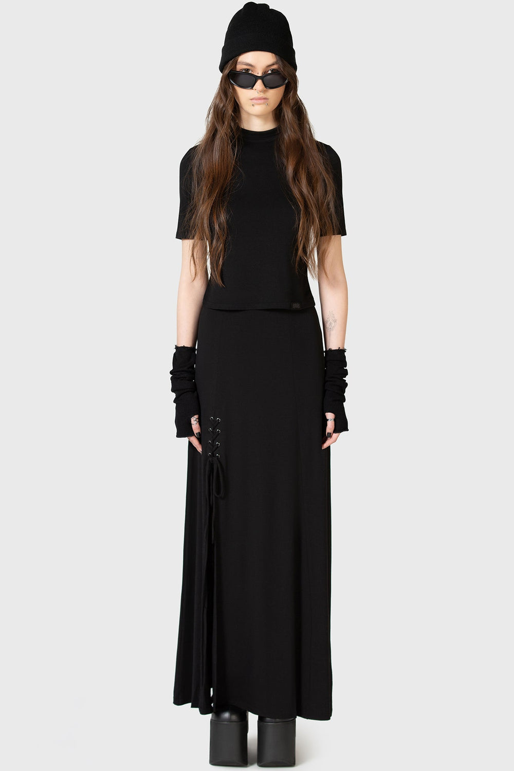 Secretly Weep Maxi Skirt Killstar