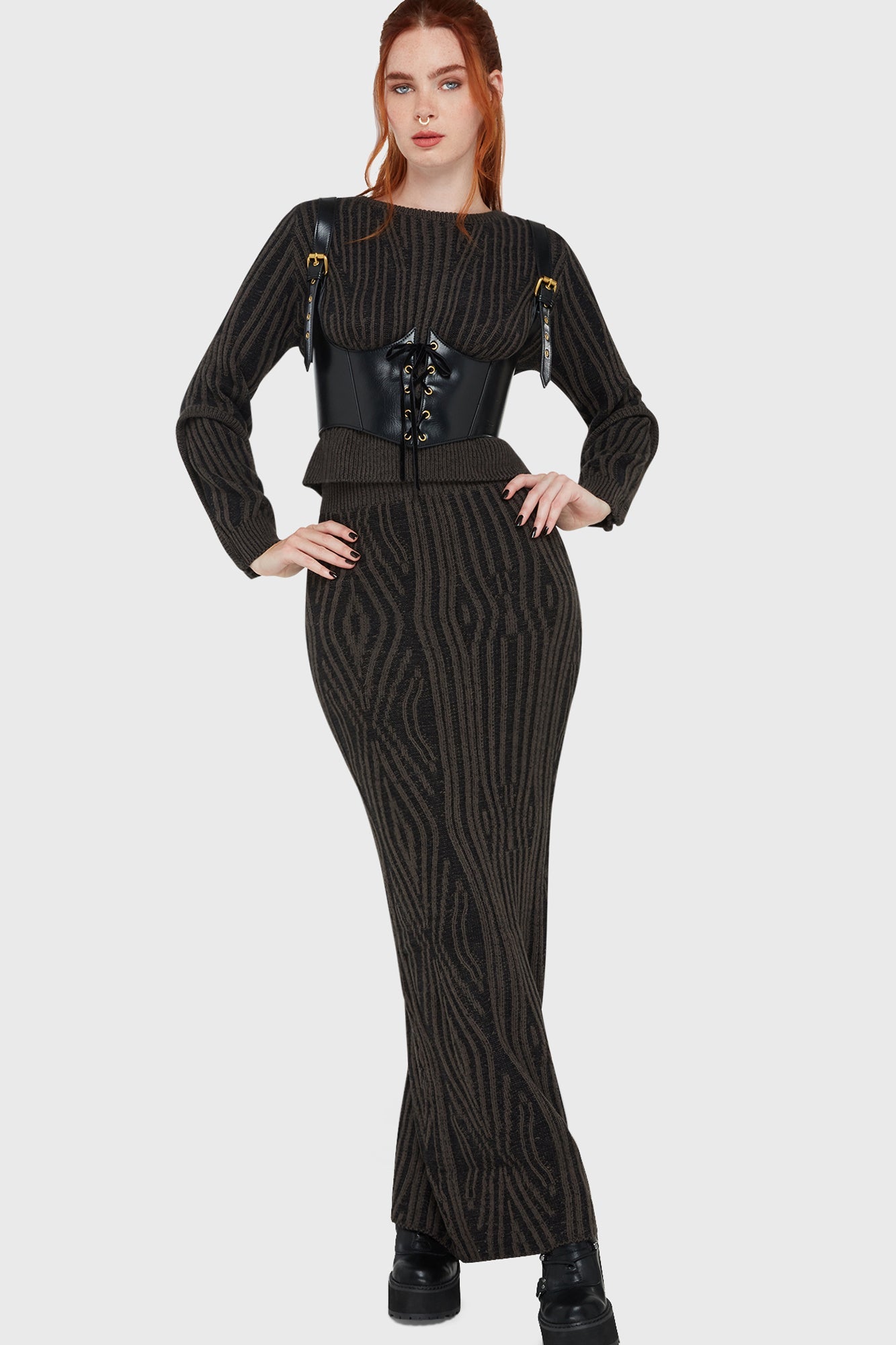 Thorned Woods Maxi Skirt Killstar