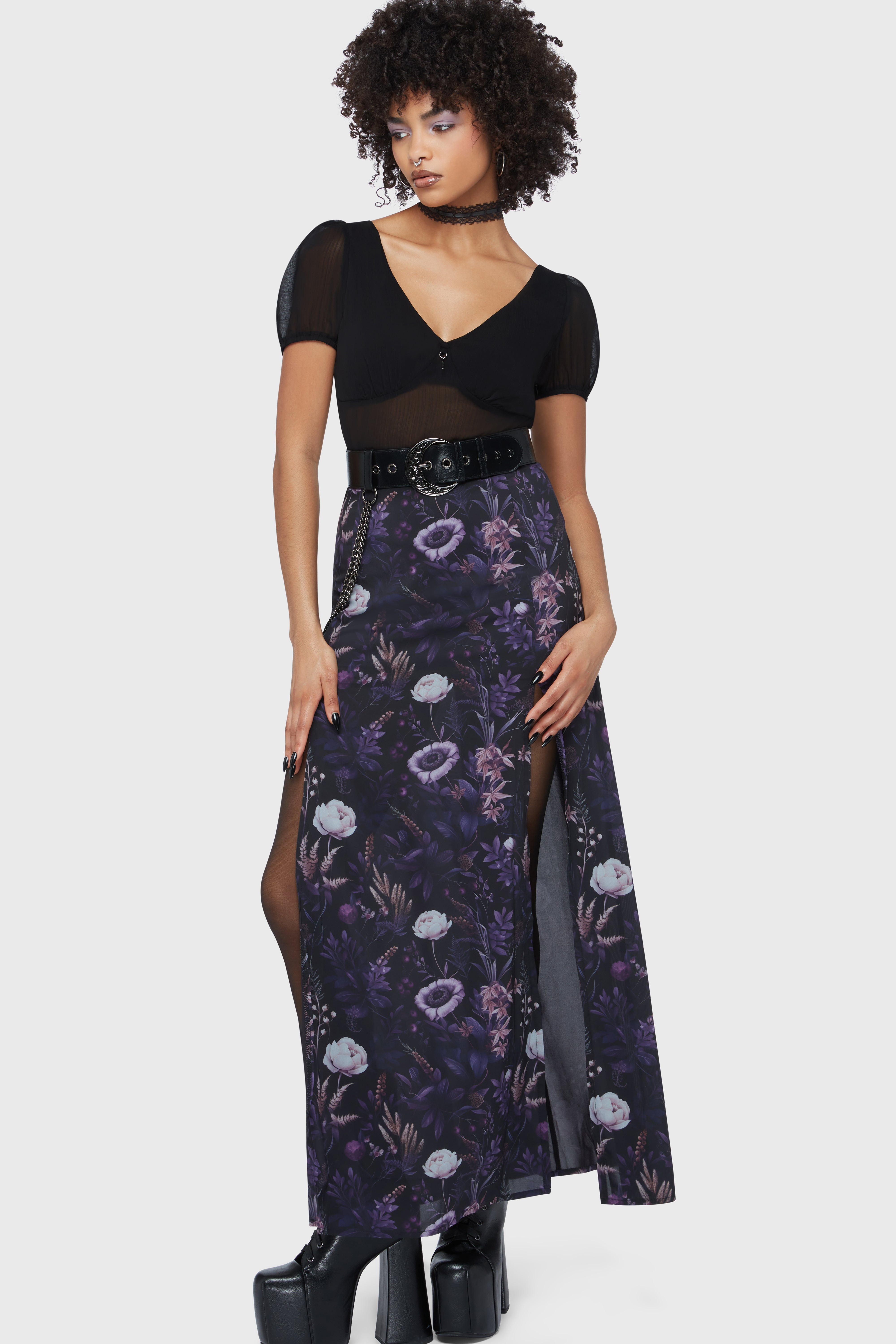 Dusk's Garden Maxi Skirt Killstar