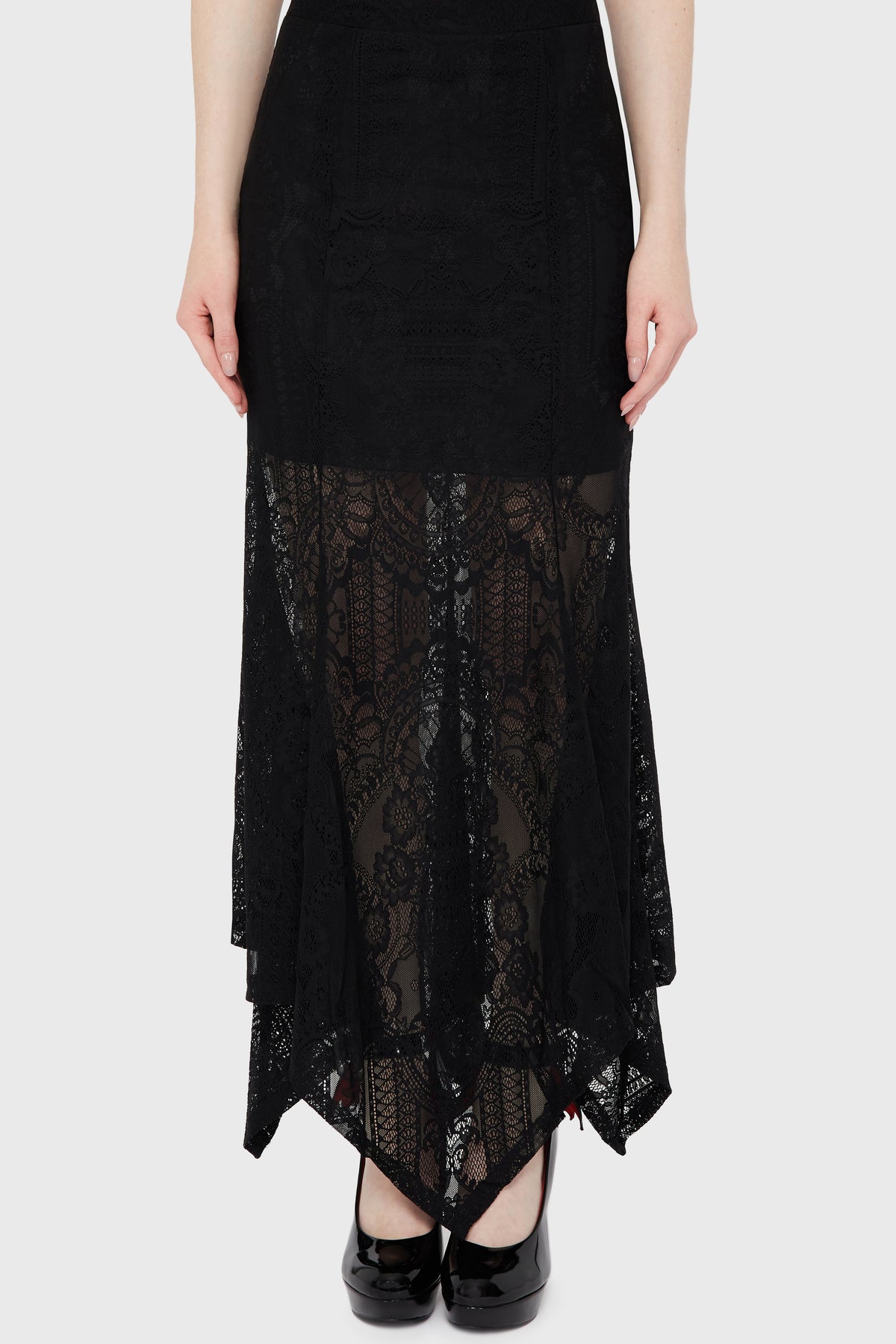 Belladonna Lace Maxi Skirt [Black] Killstar