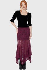 Belladonna Lace Maxi Skirt [Plum] Killstar