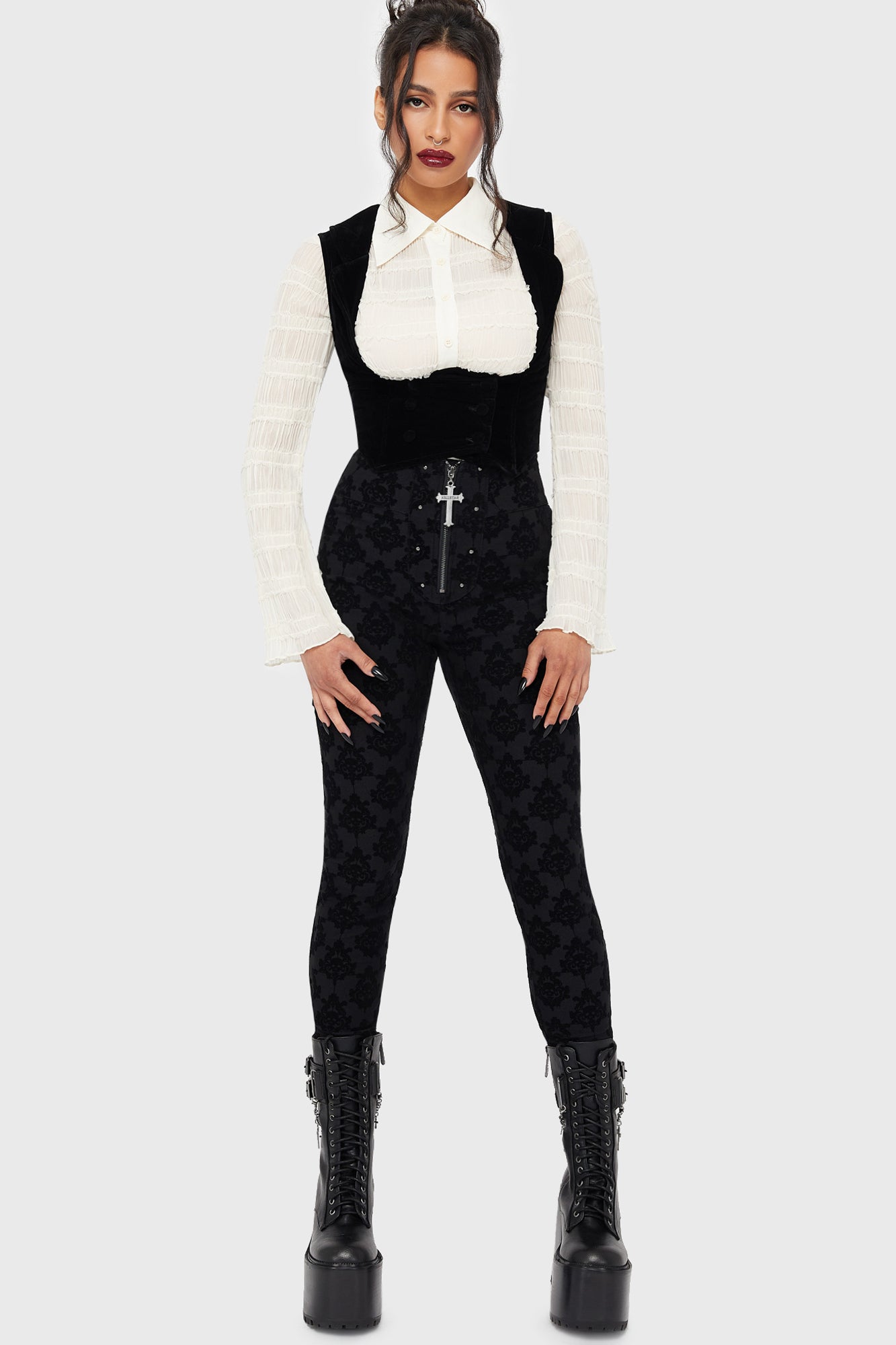 Melisande Skinny Fit Trousers Killstar