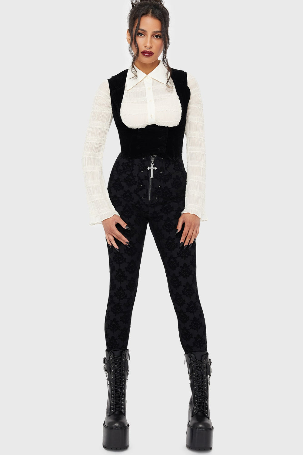 Melisande Skinny Fit Trousers Killstar