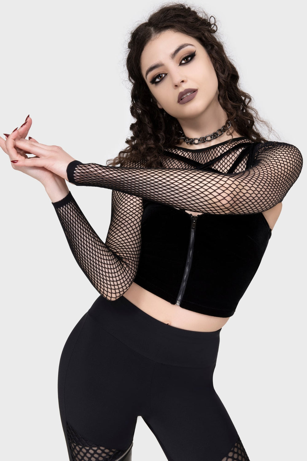 Bite Me Fishnet Bolero [B] Killstar