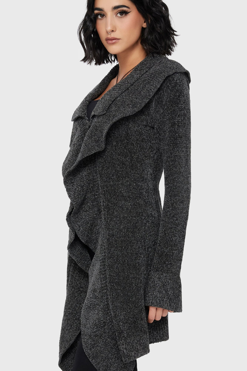 Lunar Owl Cardigan [Grey] Killstar