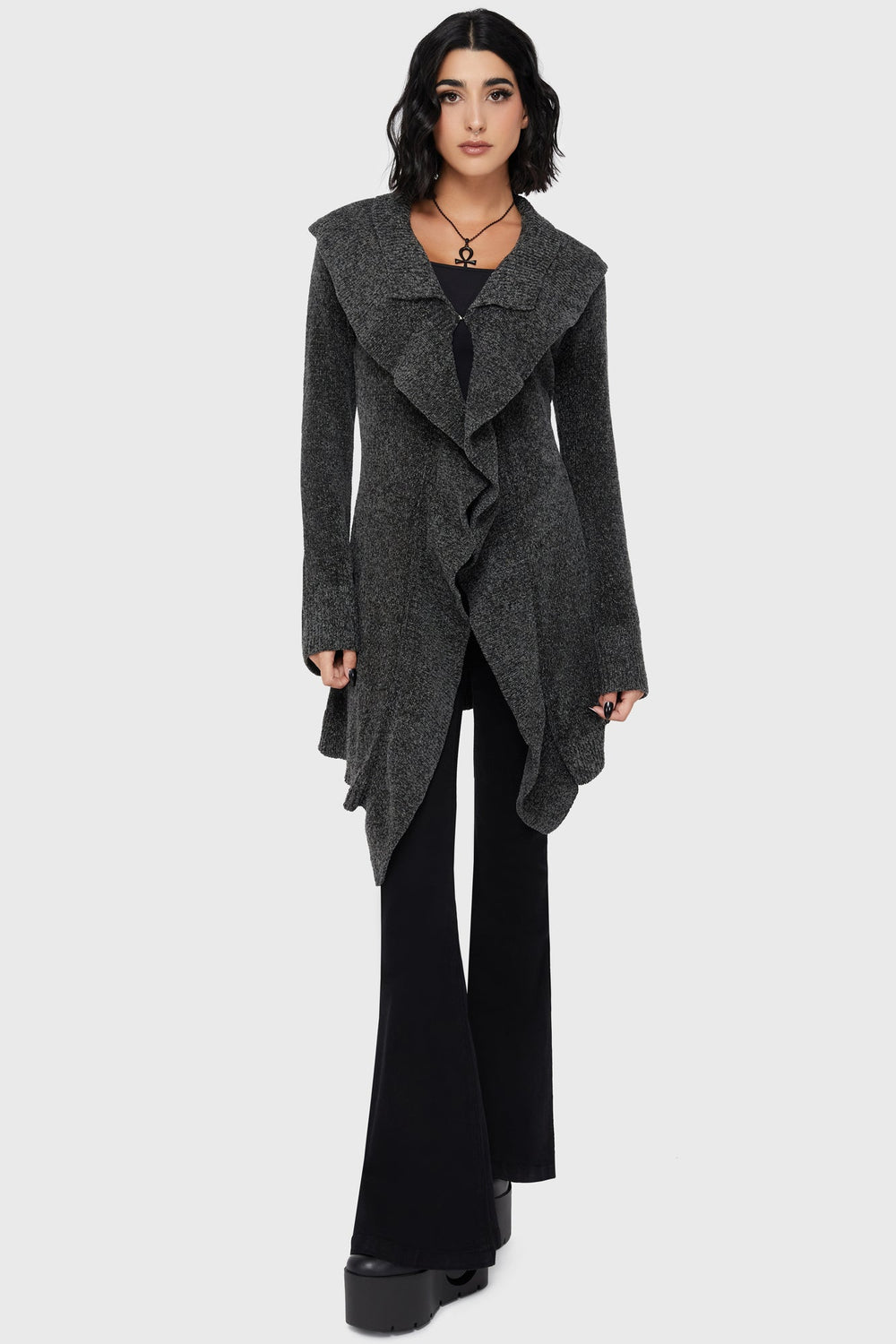 Lunar Owl Cardigan [Grey] Killstar