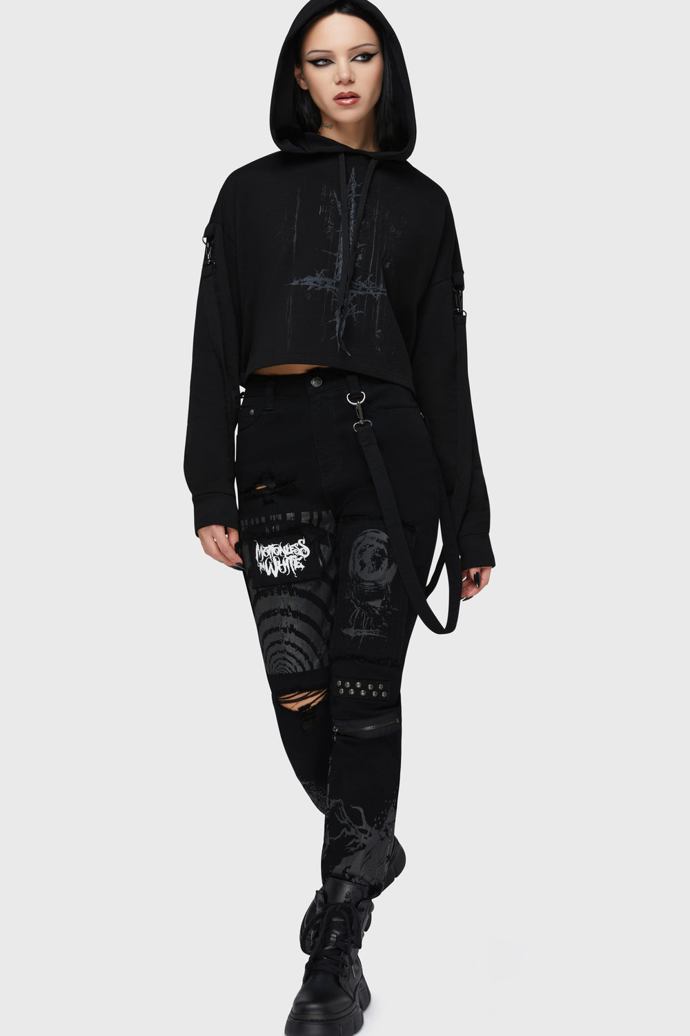 Final Dictvm Crop Hoodie Killstar