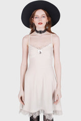 Moonstruck Velvet Skater Dress [Ivory] Killstar