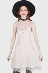Moonstruck Velvet Skater Dress [Ivory] Killstar