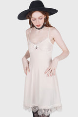 Moonstruck Velvet Skater Dress [Ivory] Killstar