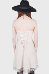 Moonstruck Velvet Skater Dress [Ivory] Killstar