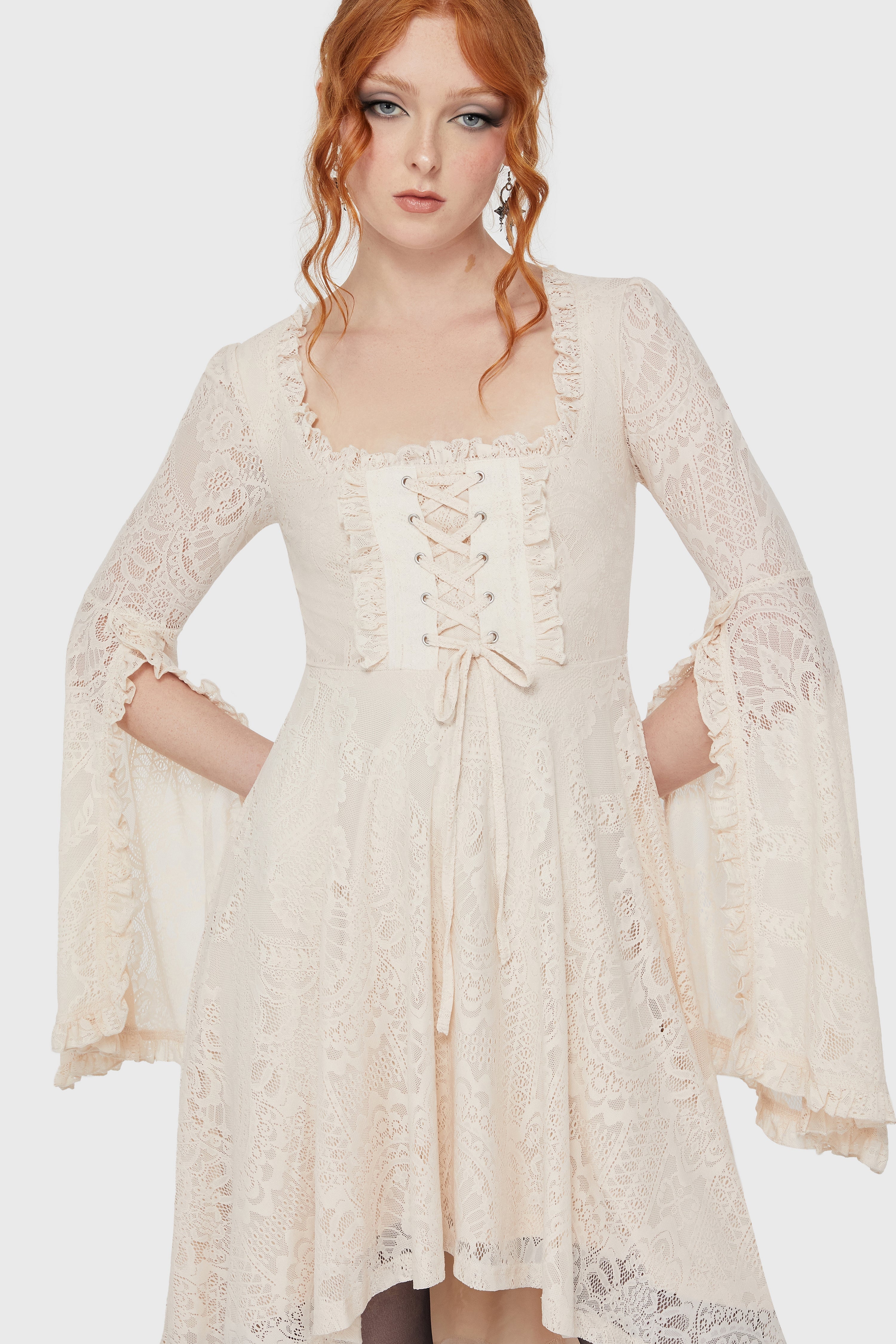 Killing Kisses Lace Maiden Dress [Ivory] Killstar