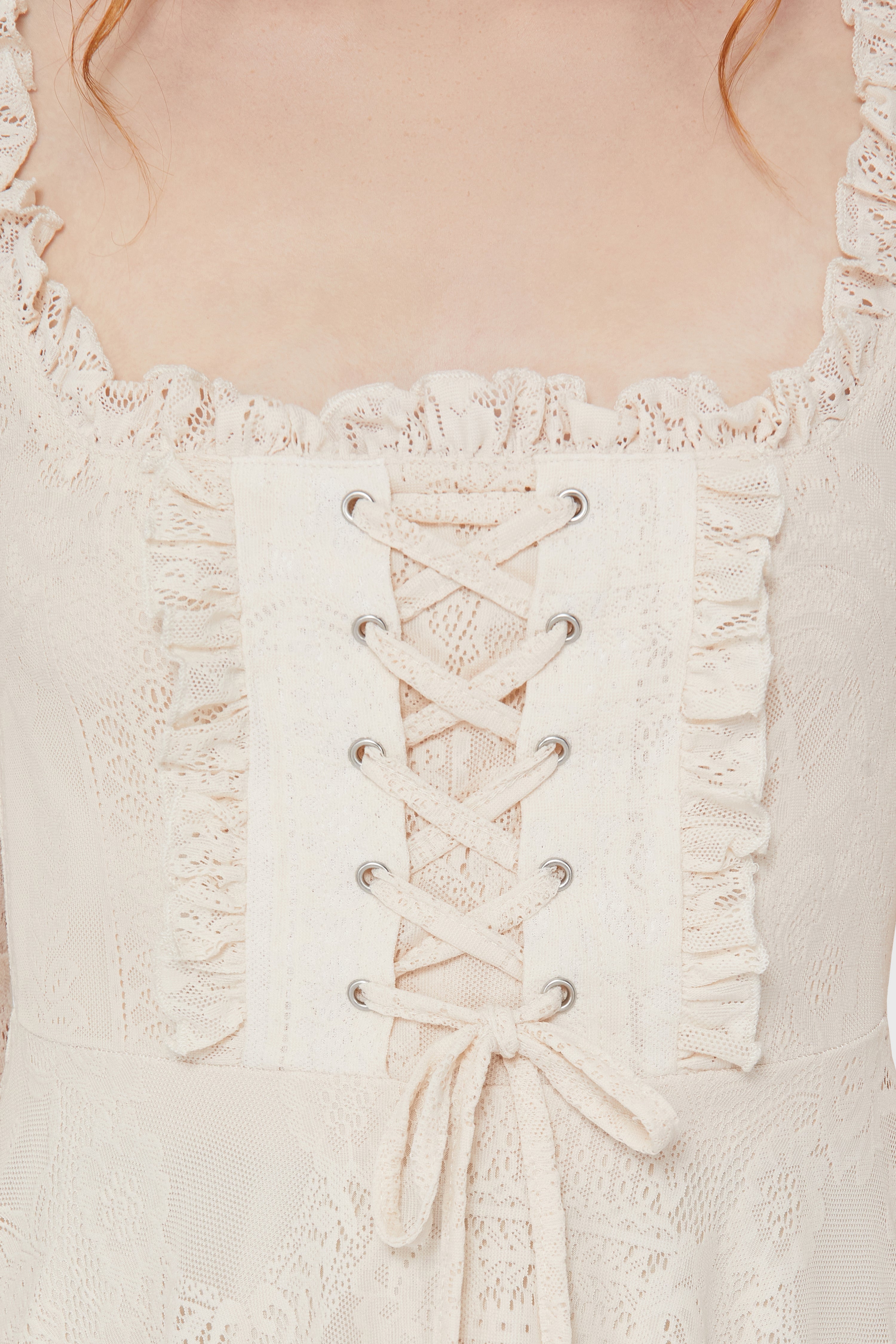Killing Kisses Lace Maiden Dress [Ivory] Killstar