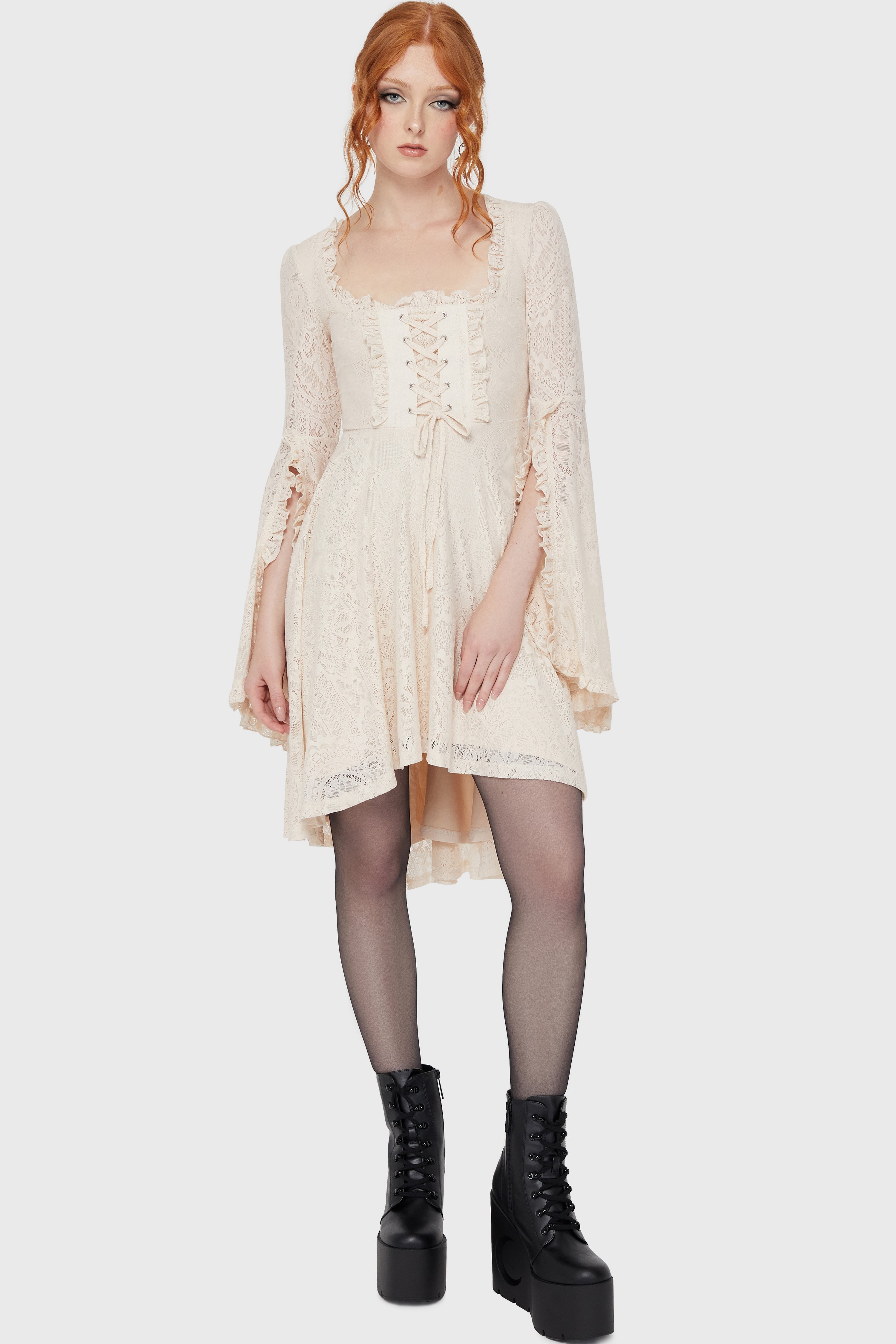 Killing Kisses Lace Maiden Dress [Ivory] Killstar