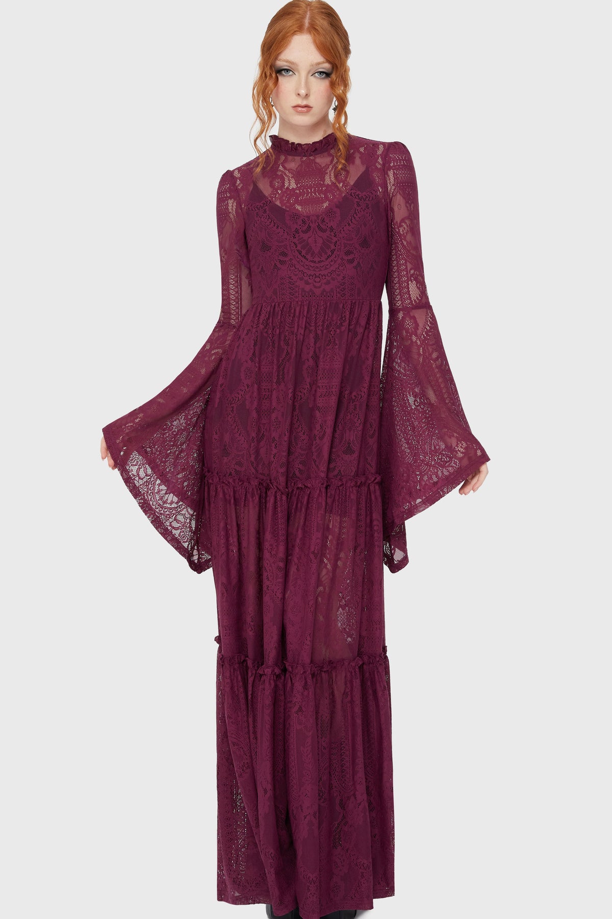 Hecate Lace Maxi Dress [Plum] Killstar