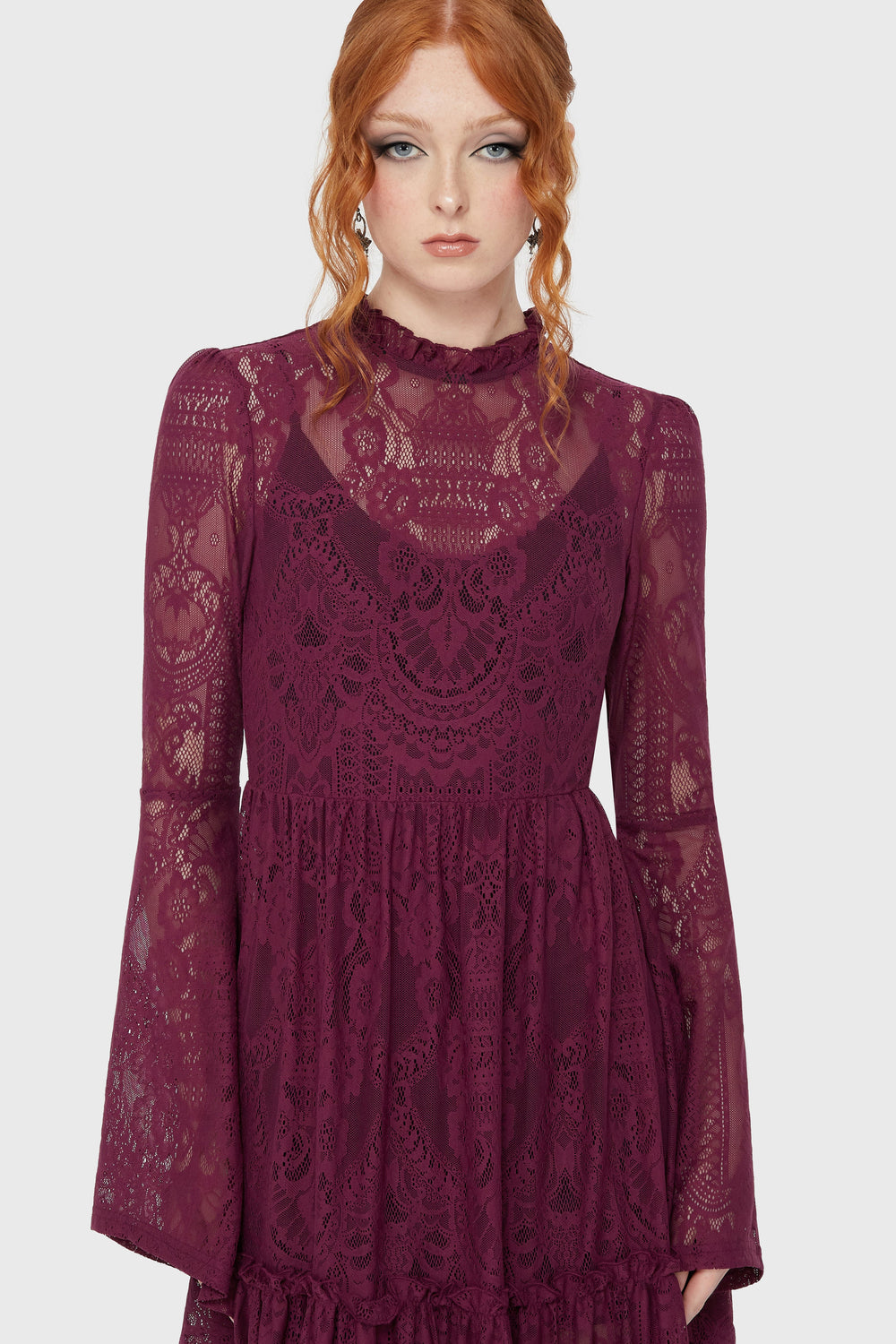 Hecate Lace Maxi Dress [Plum] Killstar