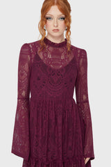 Hecate Lace Maxi Dress [Plum] Killstar