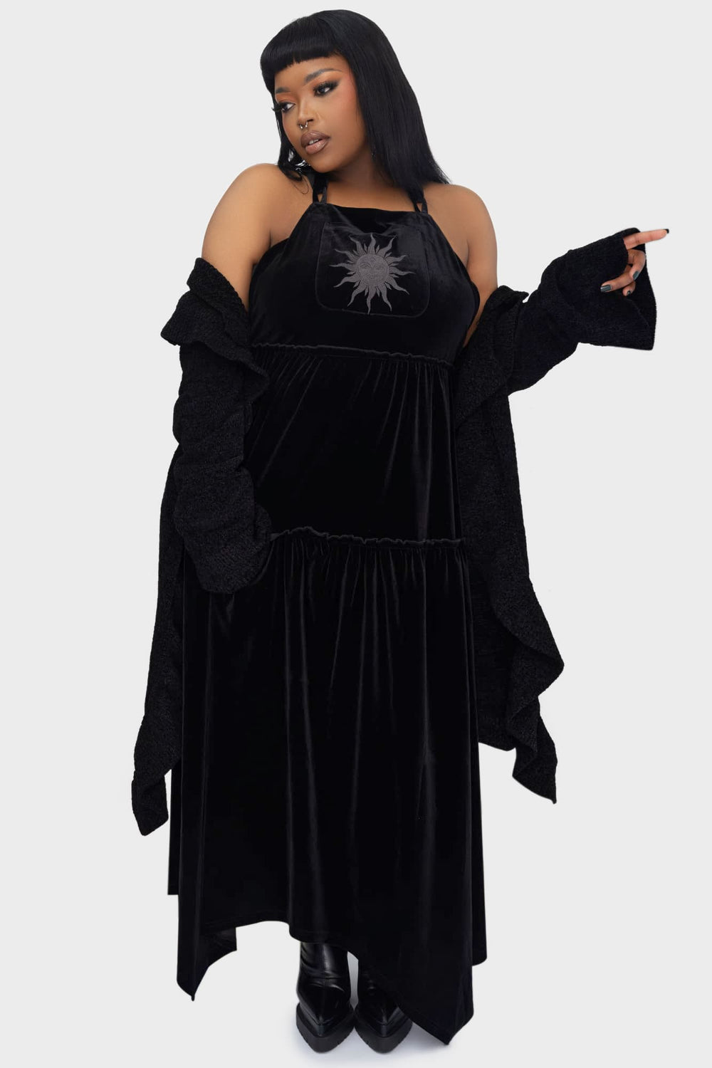 Ascended Maxi Pinafore Dress Killstar