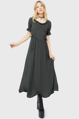 Jocasta Maxi Dress Short Sleeve [GREEN] Killstar