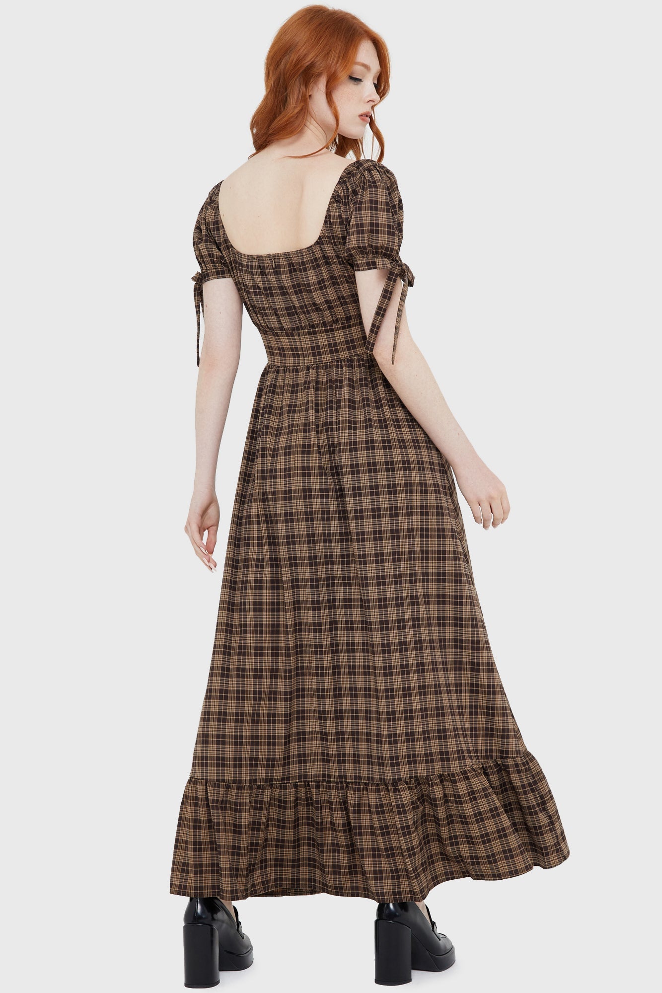 Grim Gretchen Dress [BROWN TARTAN] Killstar