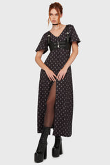 Boneyard Club Short Sleeve Maxi Dress Killstar