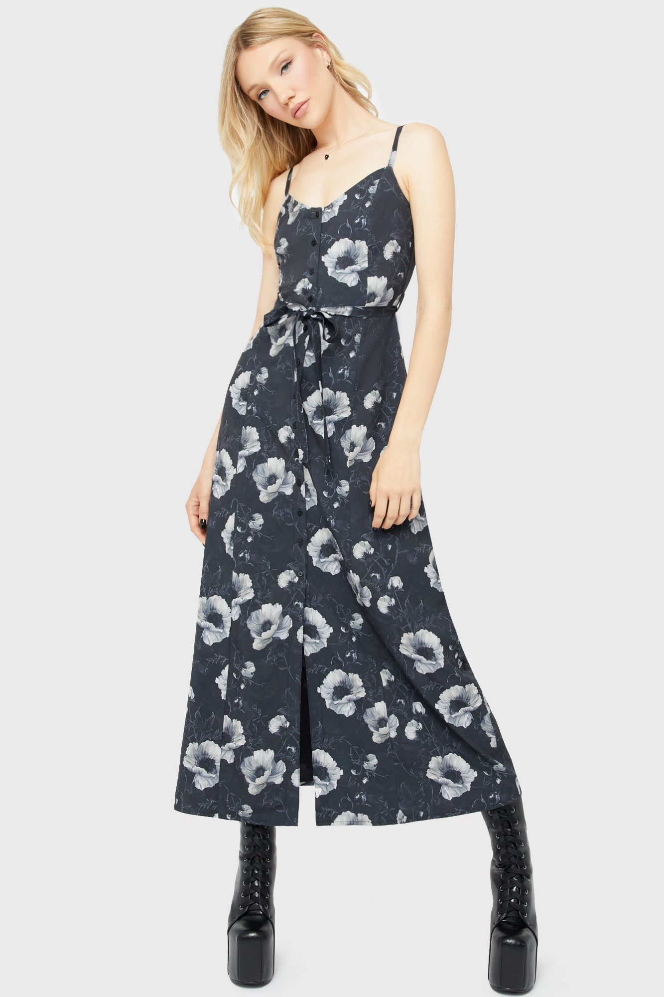 Cottage Chorus Maxi Dress [BLACK AND WHITE] Killstar