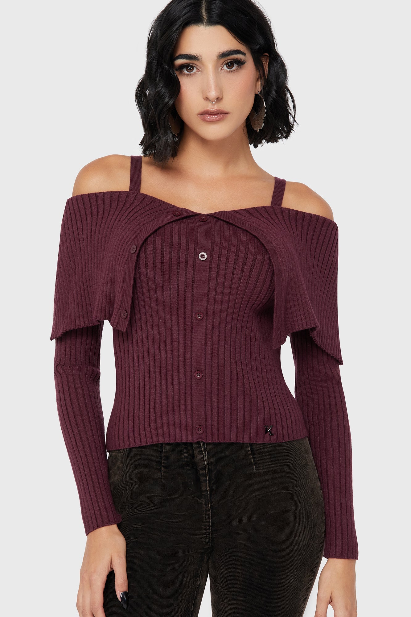 Dusk Empress Knit Top [Purple] Killstar