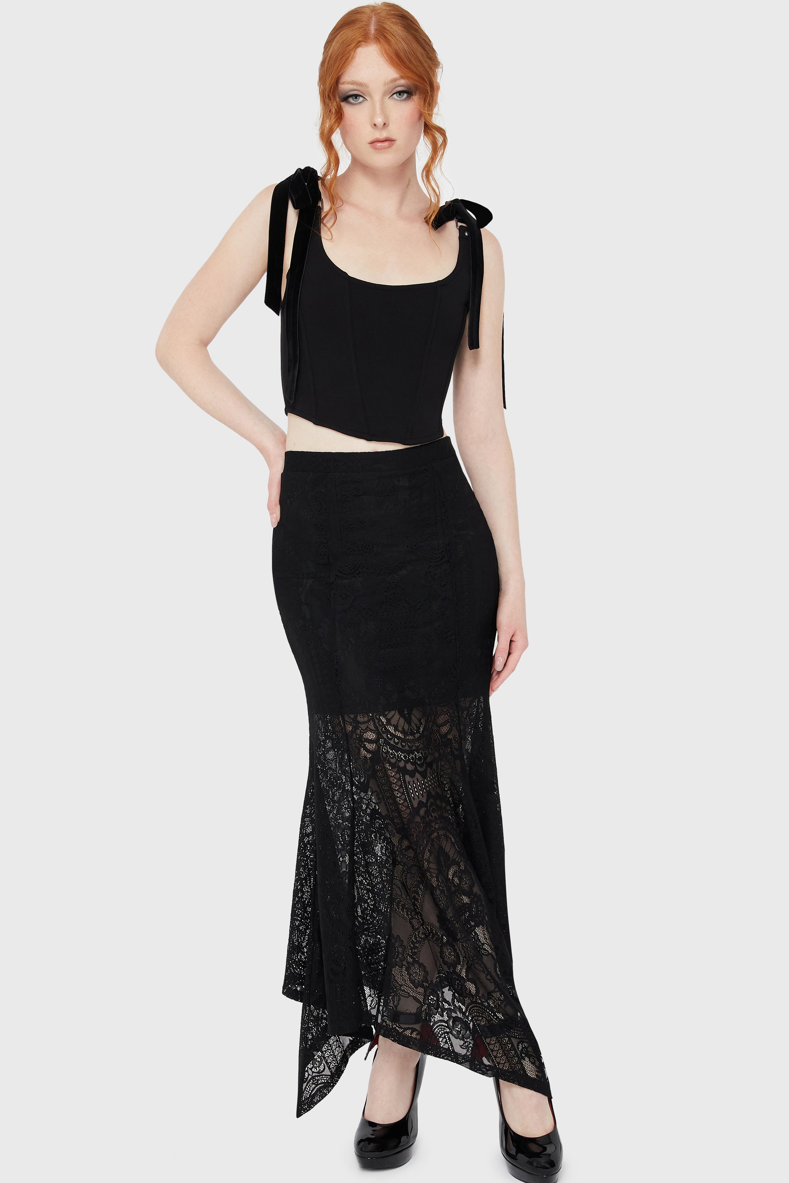 Belladonna Lace Maxi Skirt [Black] Killstar